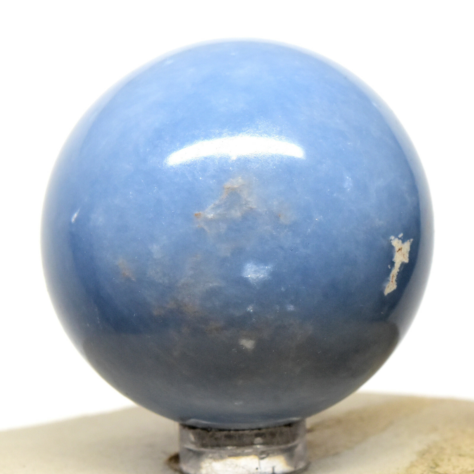 48mm Blue Angelite Sphere Sparkling Natural Angelic Mineral Stone Ball – Peru