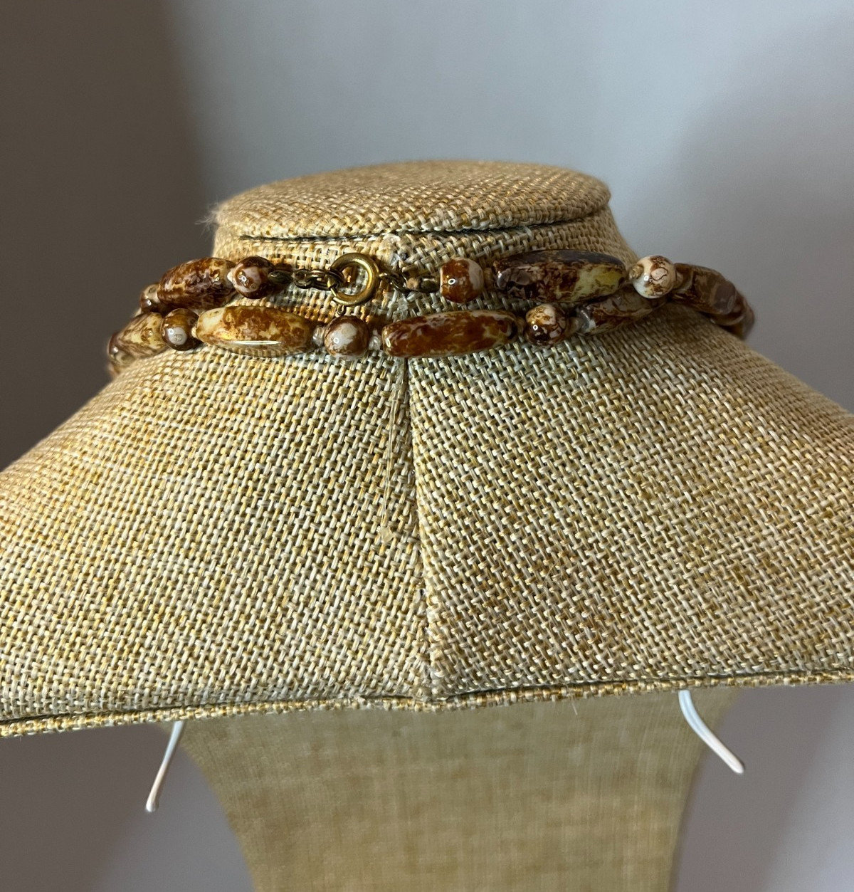 Multicolor Brown&Yellow Color Beaded Hook On Necklace