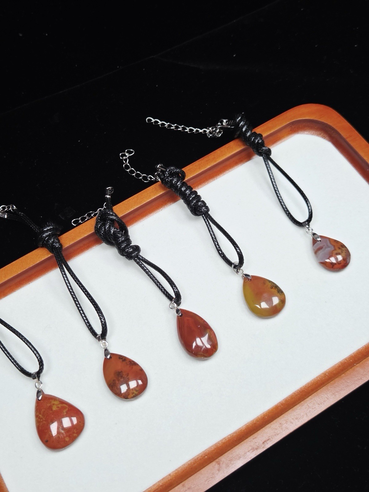 Vibrant Red Agate Teardrop Charm Set | Natural Healing Crystal Jewelry DIY