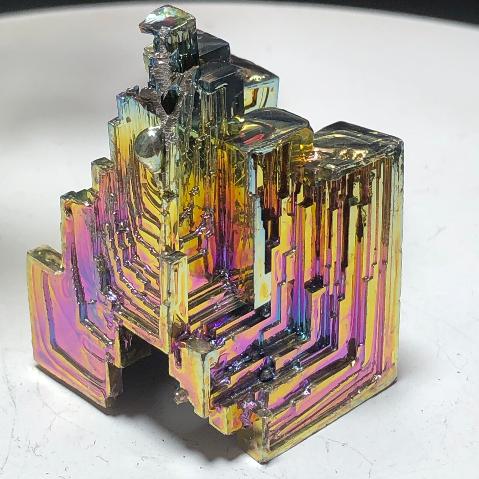 Natural Rainbow Aura Titanium Bismuth Specimen Mineral Gemstone Crystal Rock