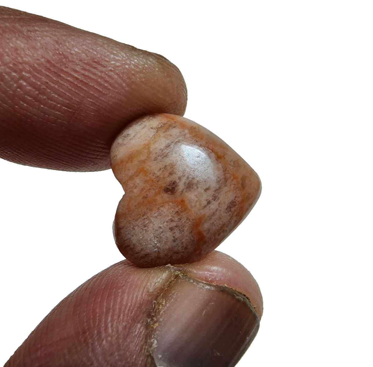 16 Crt Attractive Peach Amazonite Gemstone Cabochon Crystal Heart Shape Jewelry