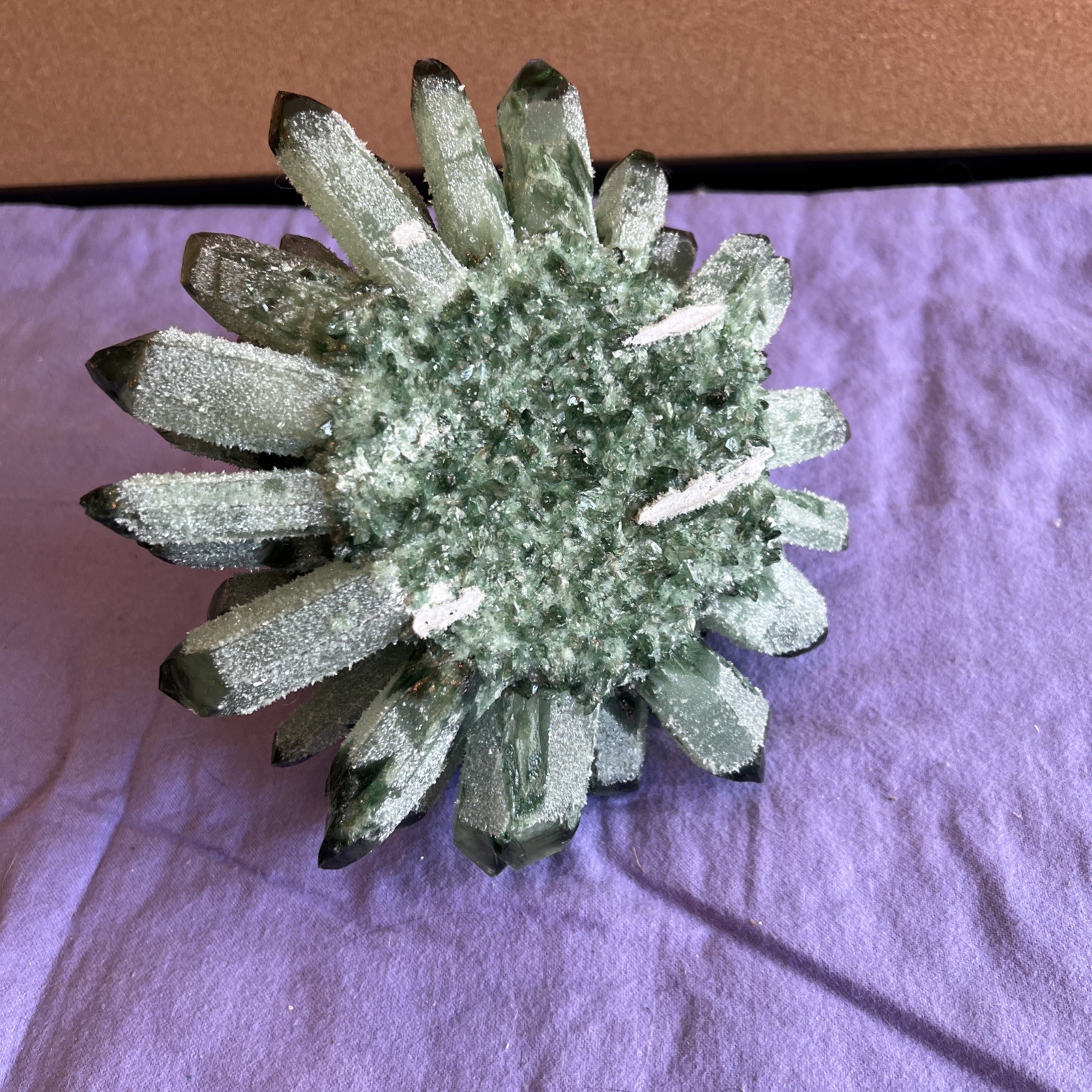 6.19LB Rare Beatiful Green Tibetan Ghost phantom Quartz Crystal Cluster Specimen