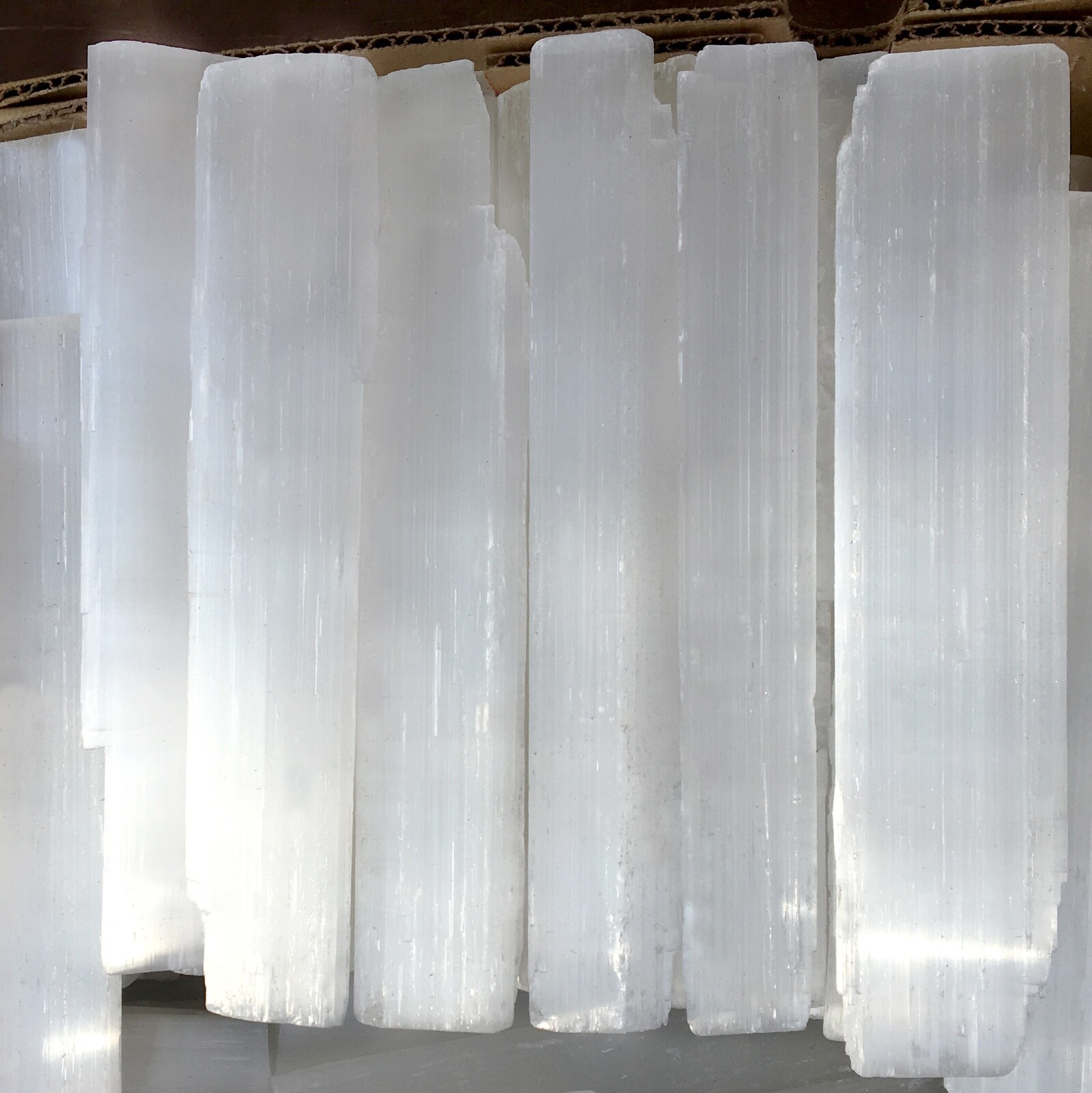 10 lb XL Selenite Crystal Logs 14 ” Sticks Bulk LOT Extra Large Natural Wands