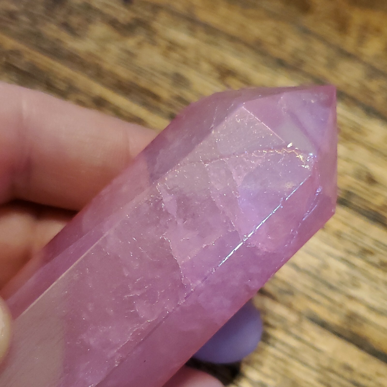 Pink Aura Quartz Crystal Double Termination 3.42in, 96g