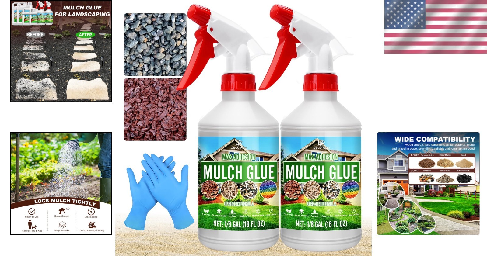 Durable 32oz Gravel Glue – Ultimate Mulch Binder for Easy Outdoor Maintenance