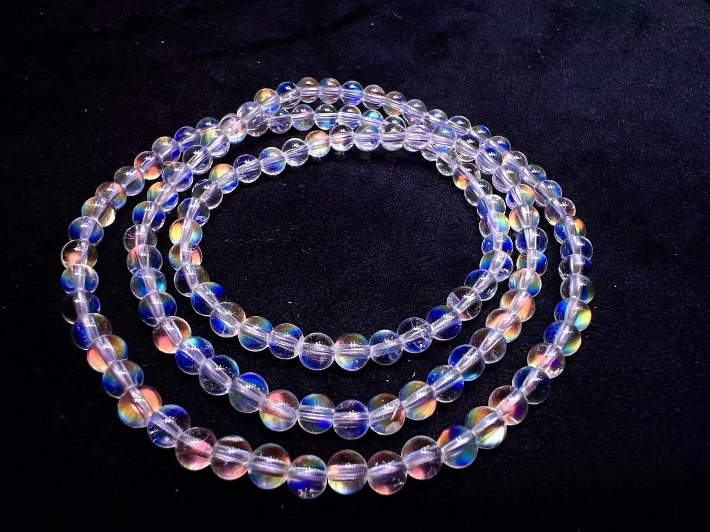 4.5mm Top Natural Moonstone Crystal Energy Bracelet Quartz Healing