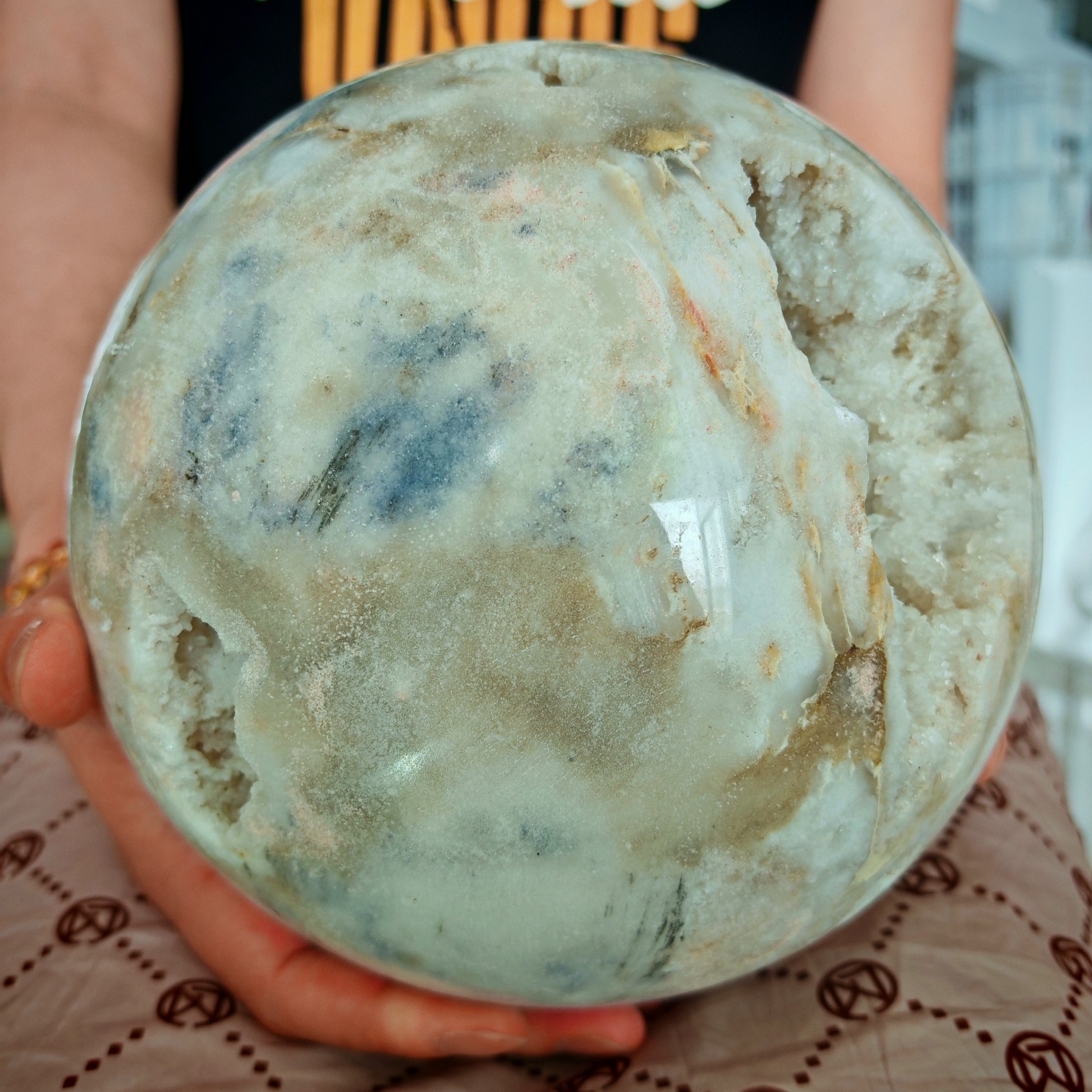 10LB RARE Natura crystal Moroccan Geode Sphere Quartz Crystal Healing