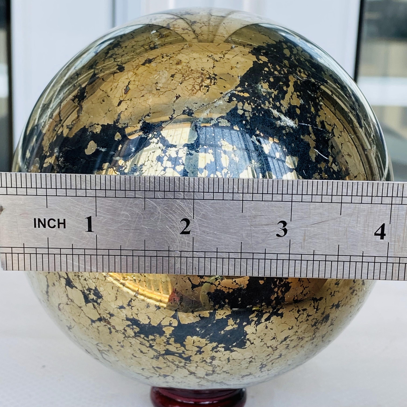 Natural Chalcopyrite Quartz Crystal Ball Energy Reiki Healing 4640g