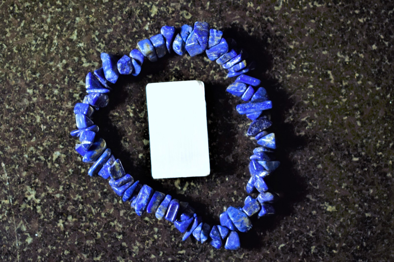 Premium CHARGED Lapis Lazuli Crystal Chip Stretchy Bracelet + Selenite Charger