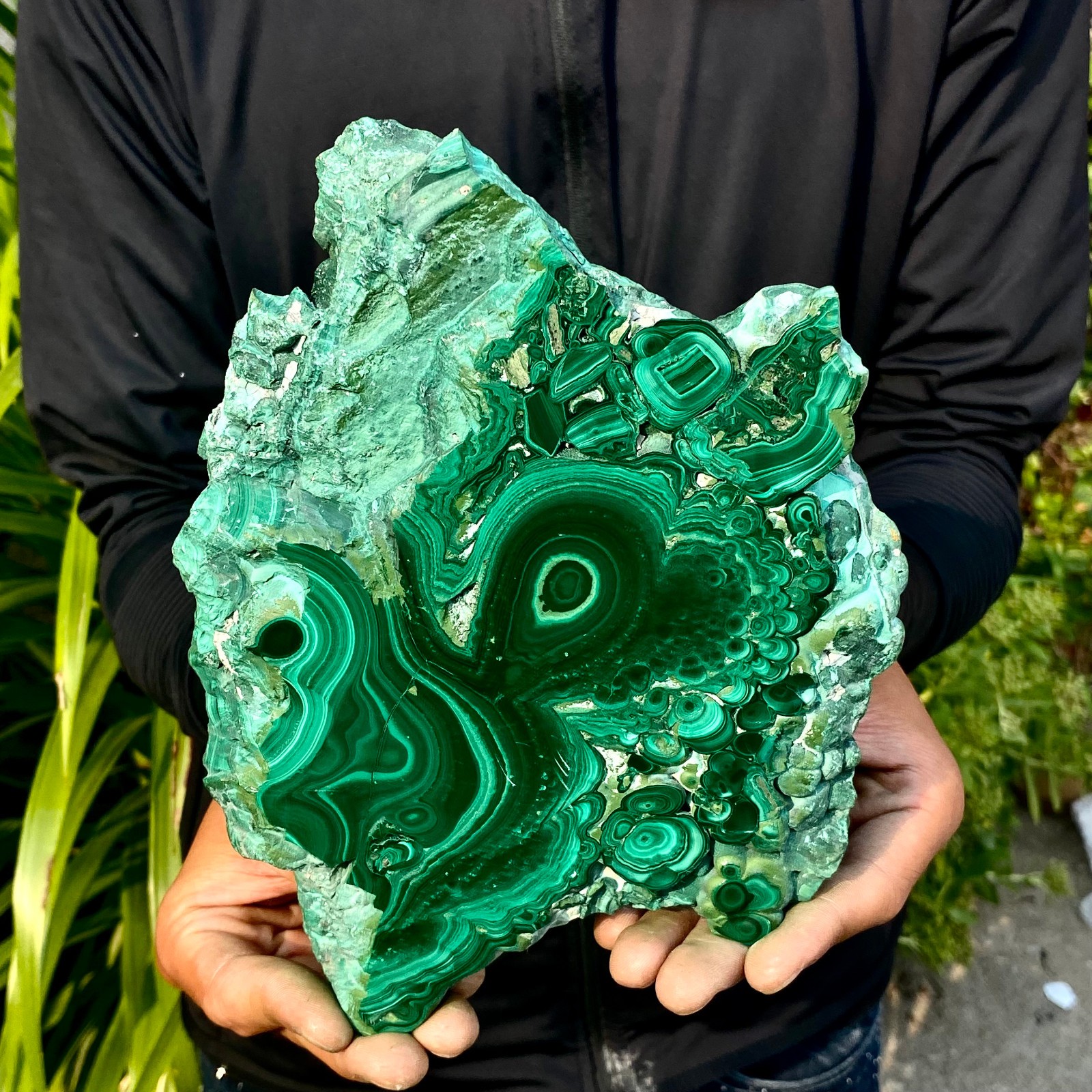 2.6LB Natural malachite slice quartz crystal luster mineral specimen