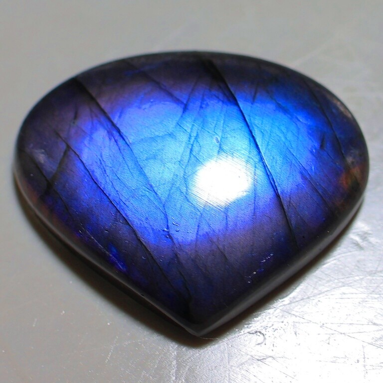 Natural Labradorite Pear , 0.5″- 4″ High Purple Multi Flash, Pick a Size