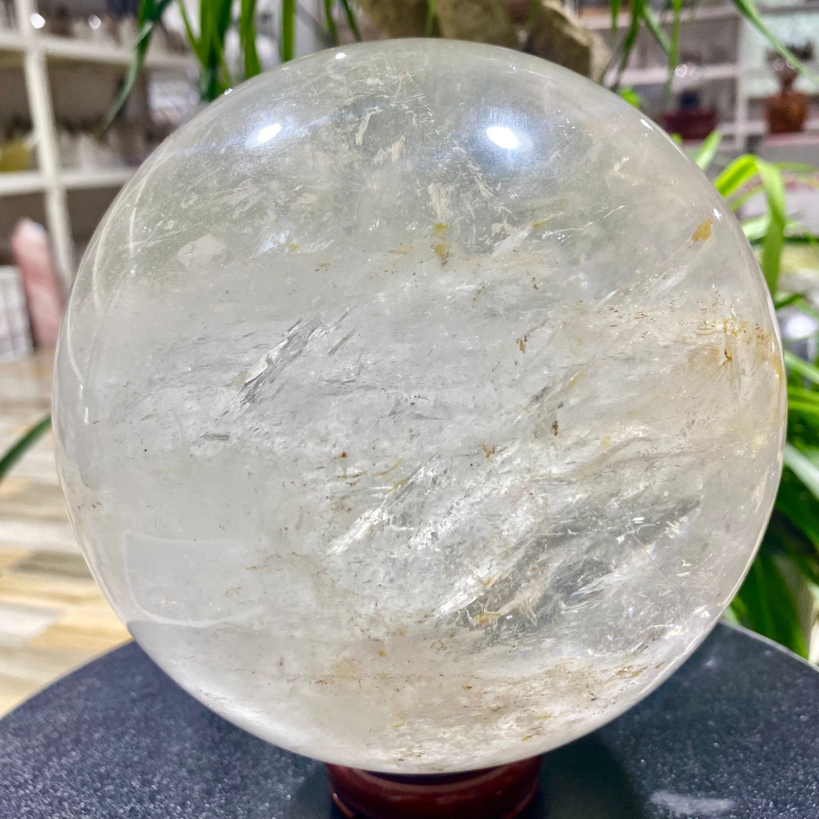 10.8LB white crystal transparent quartz crystal ball Reiki repair