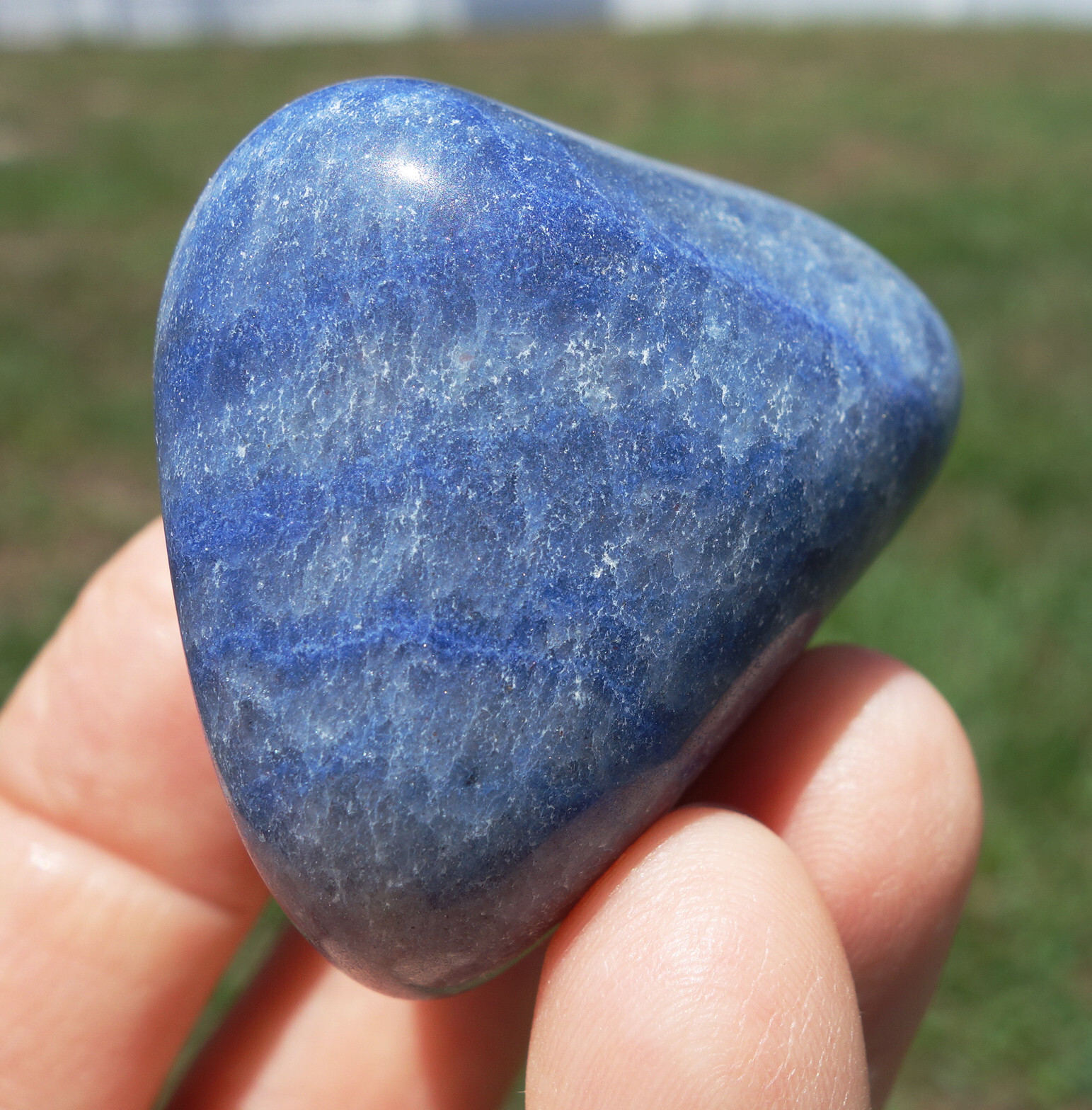 Blue DUMORTIERITE in Quartz Crystal Brazil Freeform Polished New Old Stock #3