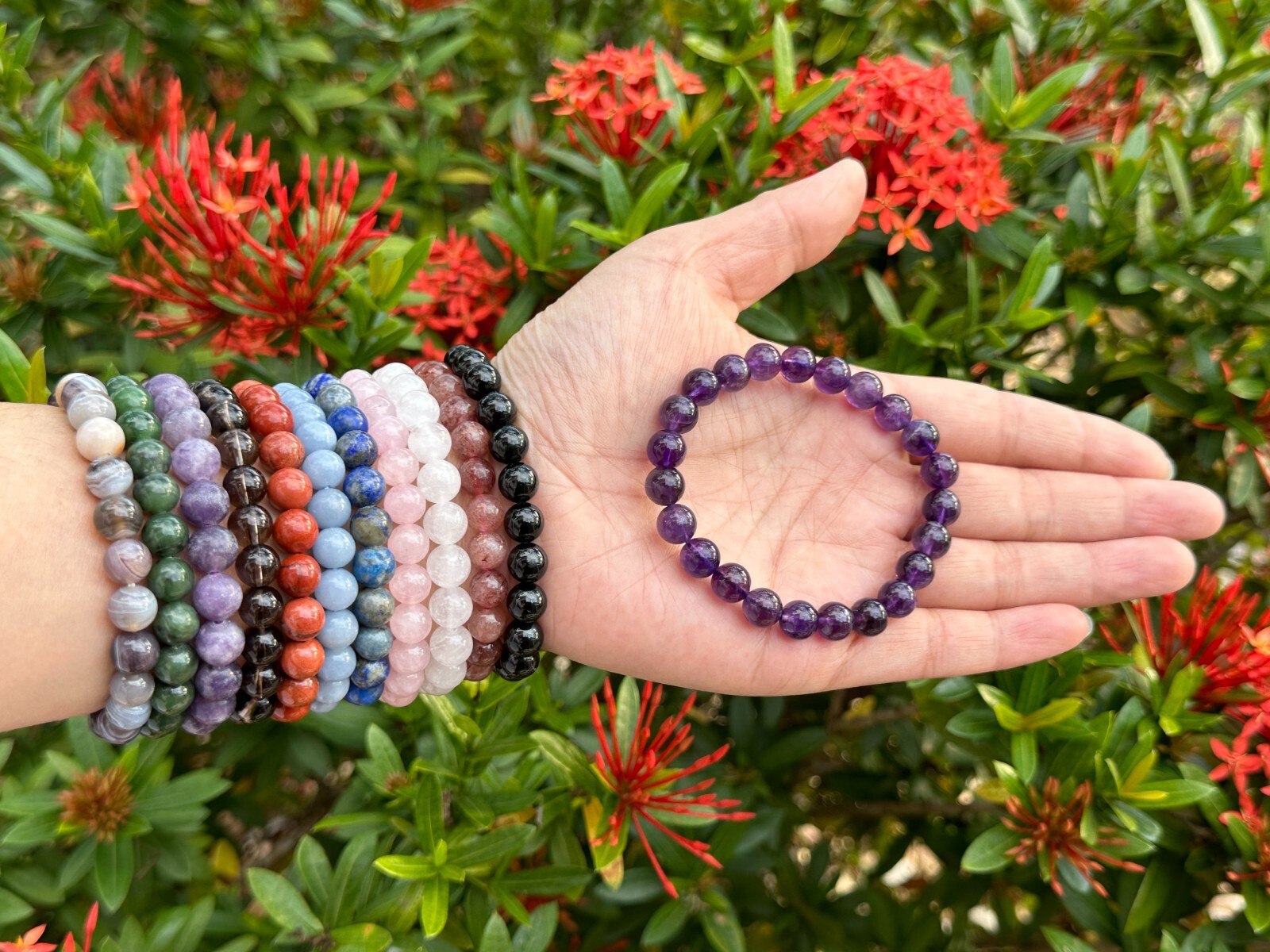 Wholesale Grade A++ Genuine Gemstone Bead Bracelets, Choose from 80 Types Stone