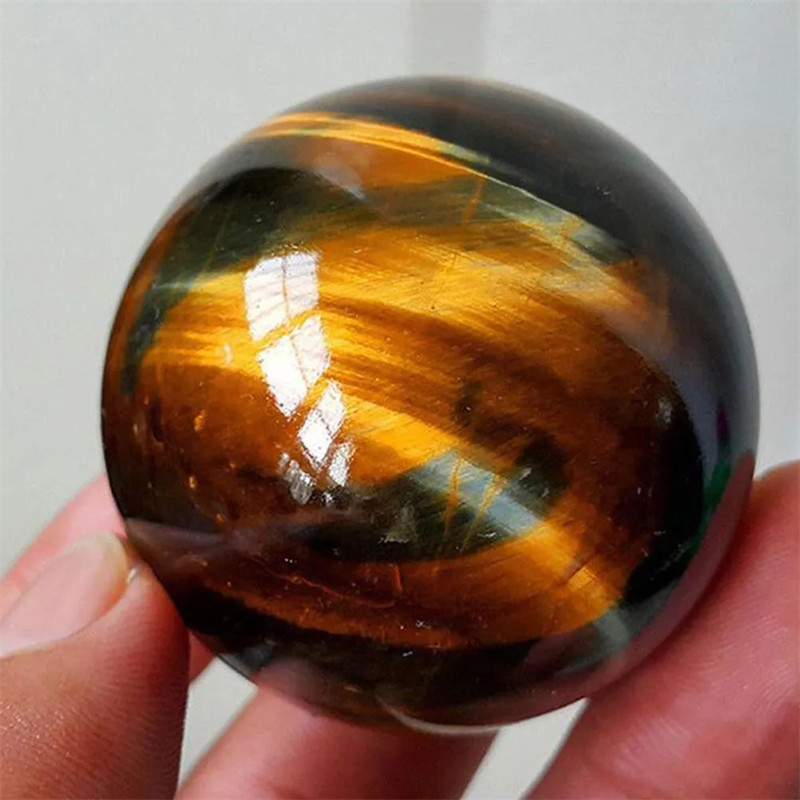 1pc Natural Tiger’s eye jasper Quartz Ball Crystal Sphere Reiki Healing 20mm+