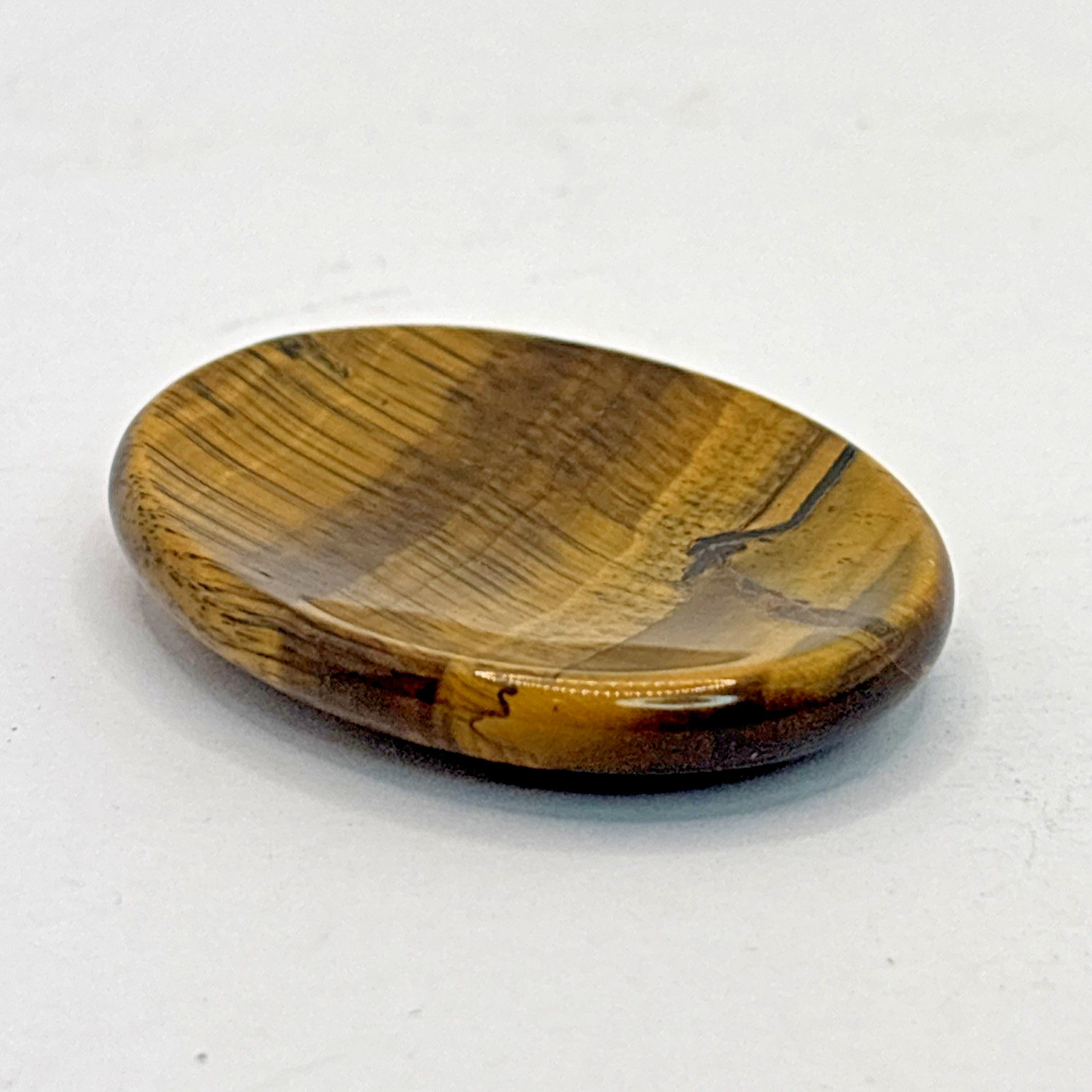 Natural Crystal Calming Worry Stone: TIGER EYE (Crystal Healing Pocket Stone)