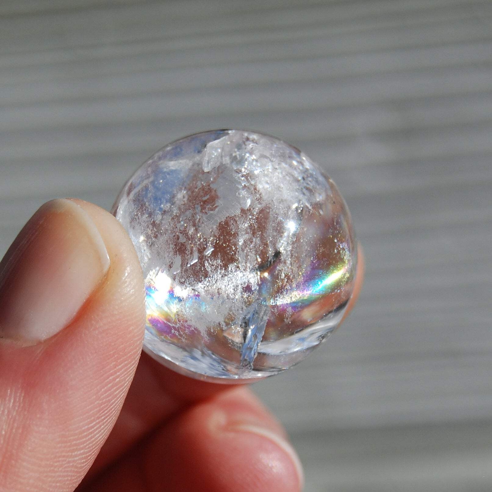ONE Rainbow Clear Quartz Crystal Sphere 22mm to 24mm