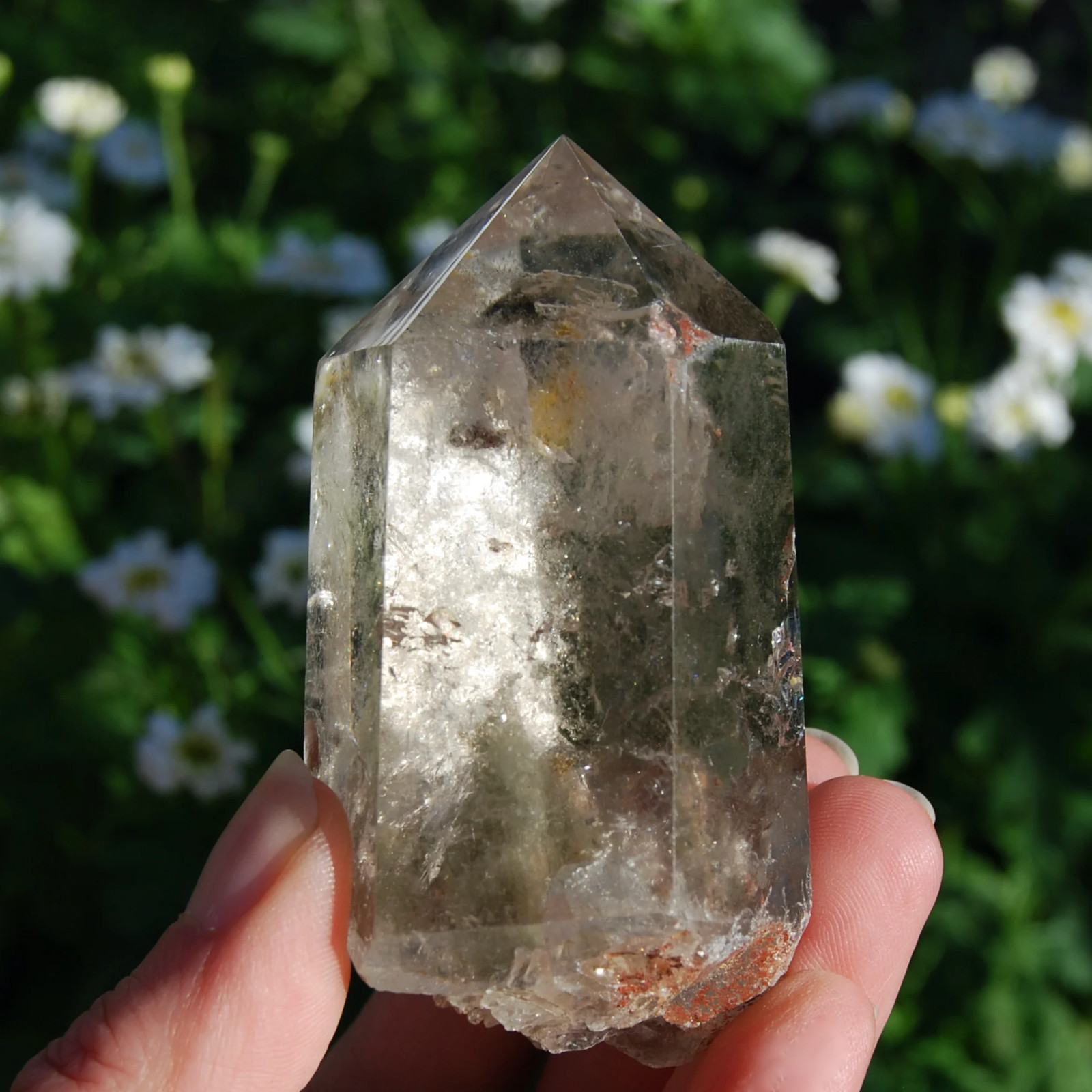 3in 176g Scenic Lodolite Garden Quartz Crystal Tower, Landscape Quartz, Brazil