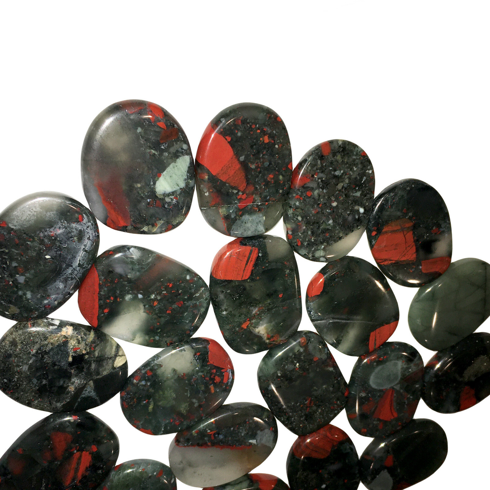 Natural Bloodstone Jasper Palm Stone Rock Crystal Healing Reiki Polished Worry S