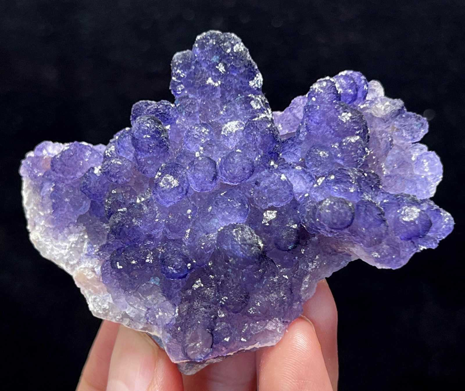 74mm 120g SPARKLING Botryoidal Fluorite from Inner Mongolia, Natural Mineral