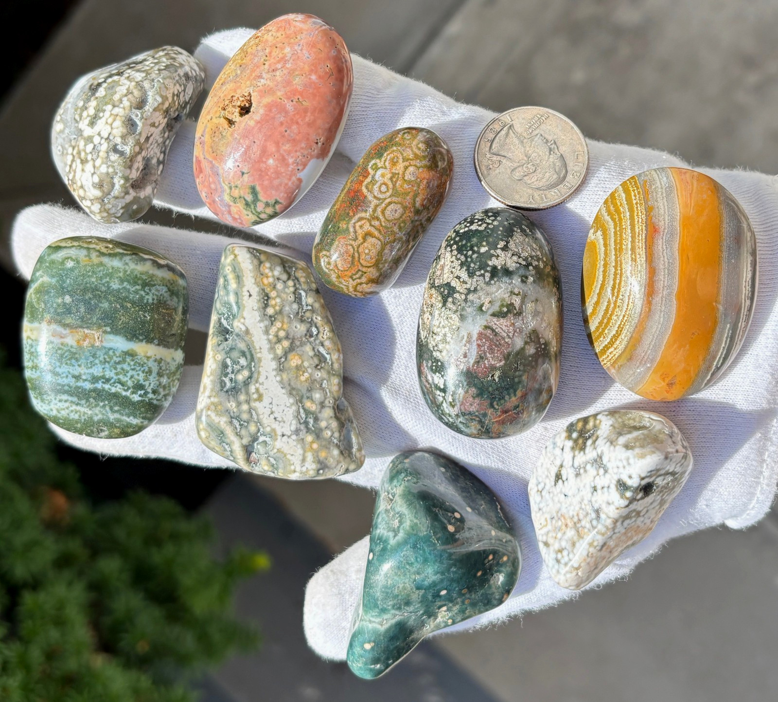 USA SALE 340g LOT XL/L TUMBLES OCEAN JASPER TUMBLES TUMBLE TUMBLED STONE STONES