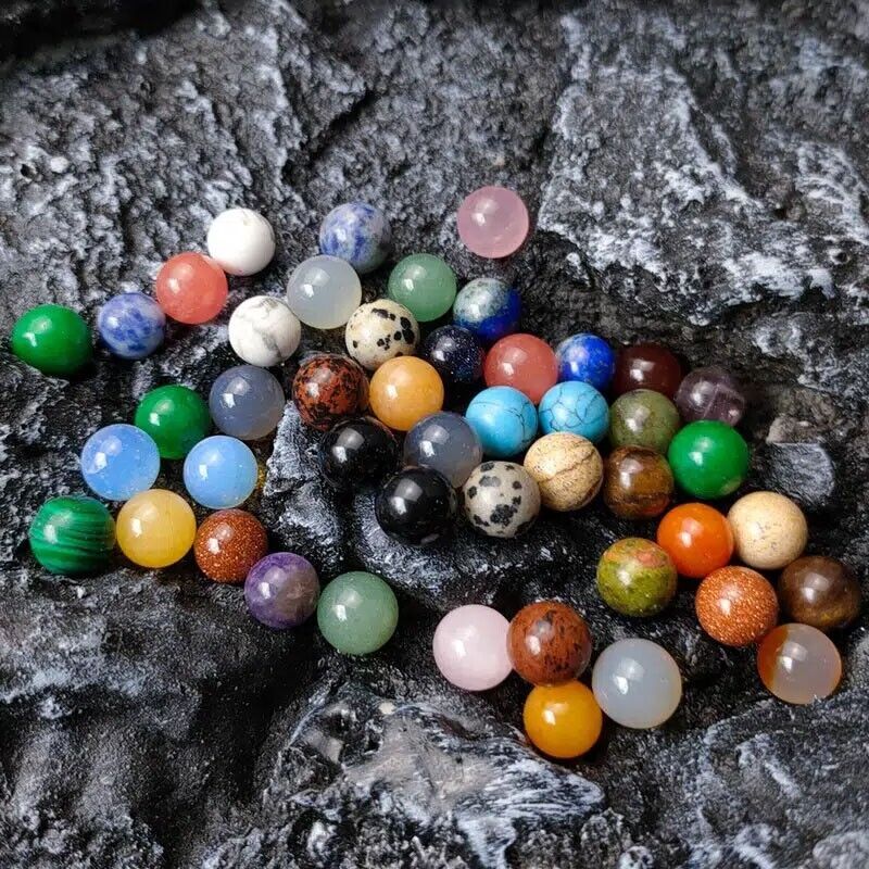 50 Pcs Wholesale Mixed Natural Ball Quartz Crystal Sphere Reiki Healing Beads US