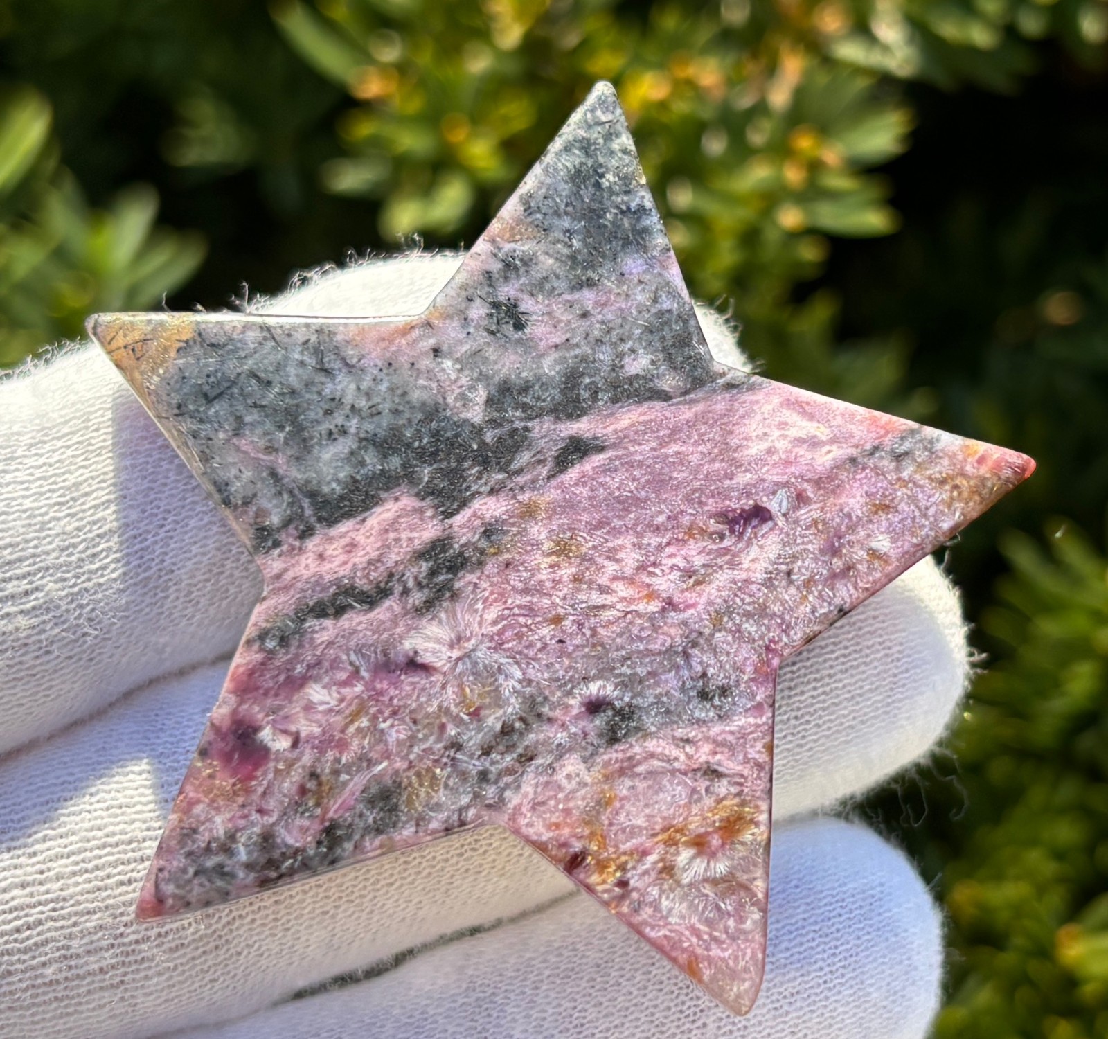 USA SALE 61g LOT 2 CHAROITE STARS STAR PALMSTONES PALMSTONE Palm Stone Stones