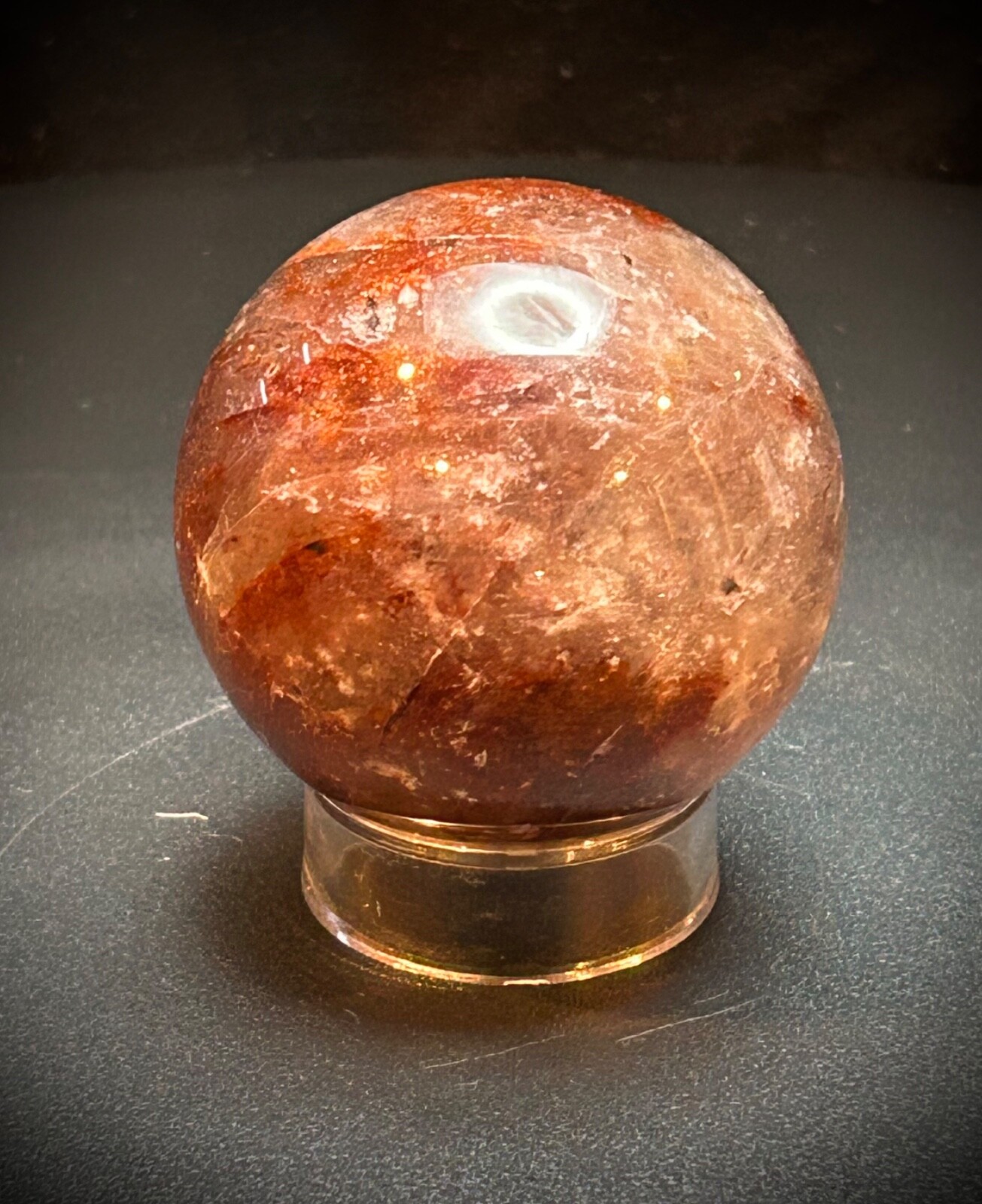 1.9″ Fire Quartz Sphere With Acrylic Stand 5.8oz