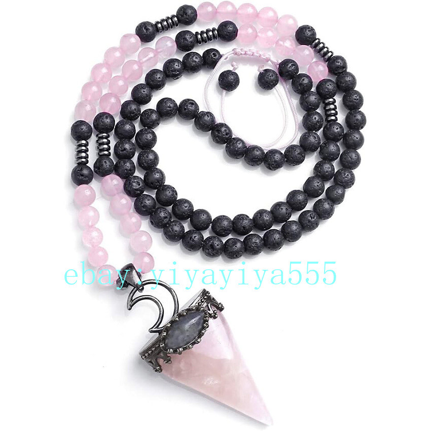 Natural Amethyst Tiger’s Eye Stone Beaded Necklace Gemstone Arrow Charm Pendant