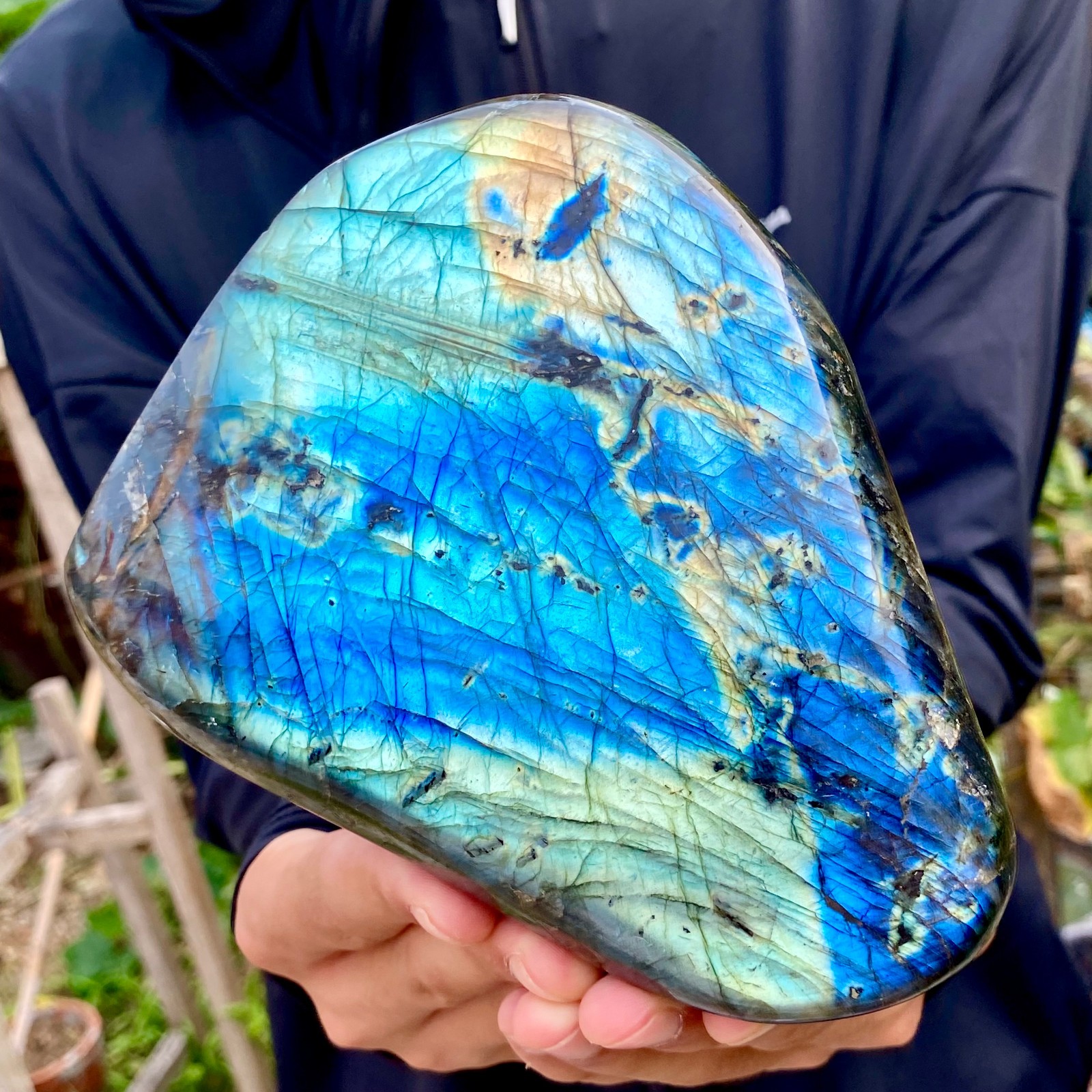 3.2LB Natural Gorgeous Labradorite Quartz Crystal Stone Specimen Healing