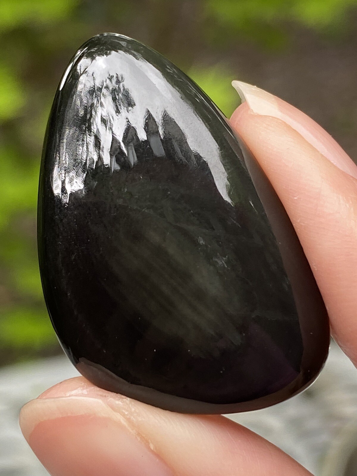 Black Cats Eye Obsidian Cabochon Power/Creative/Protective AAA 32.5ct 1008