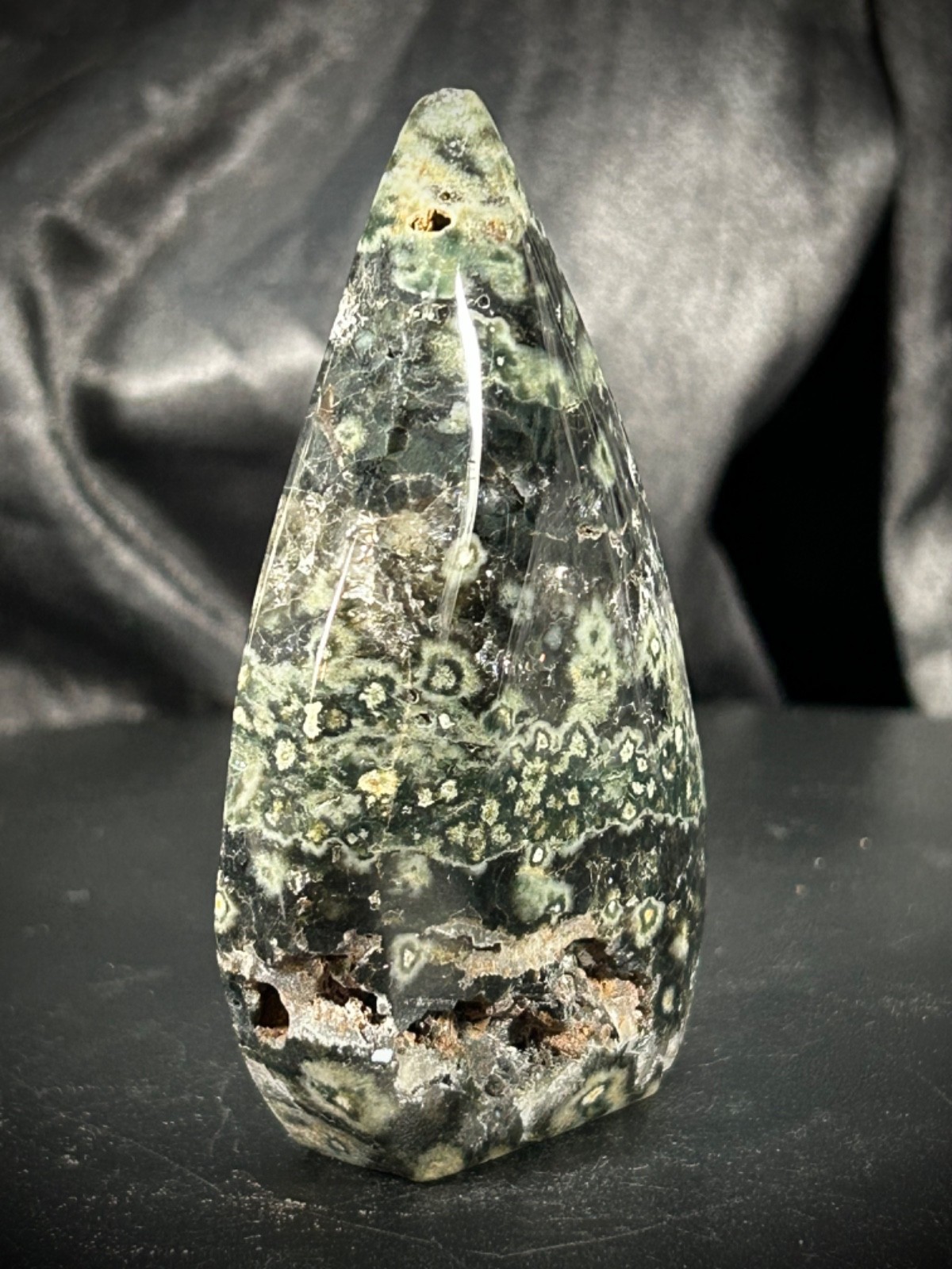 3.24″ 8th Vein Jasper With Druze Teardrop Ornament 4.2oz (120 grams)