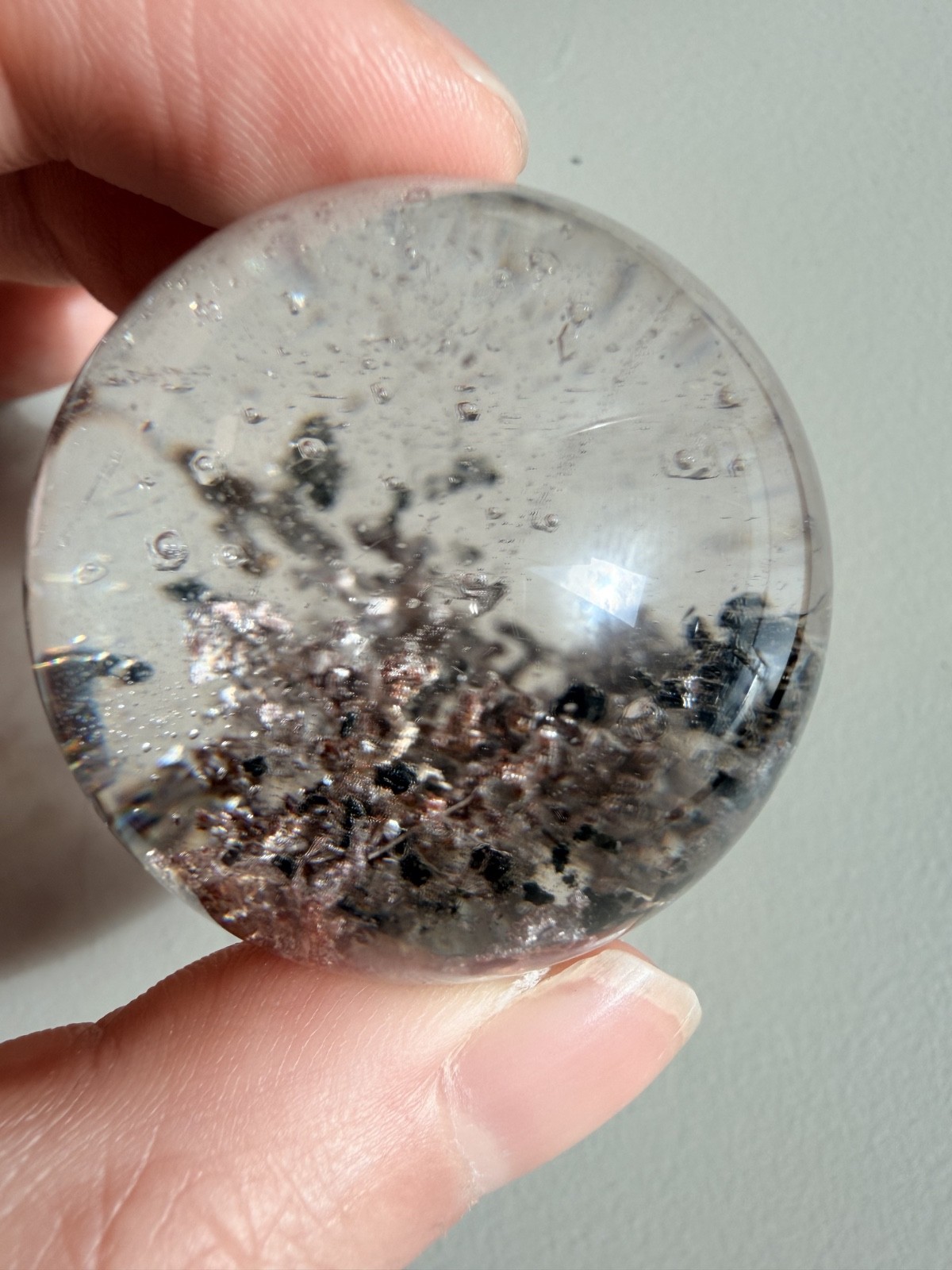 Raindrop Enhydro Garden Quartz Sphere from Madagascar | Moving Water Bubble