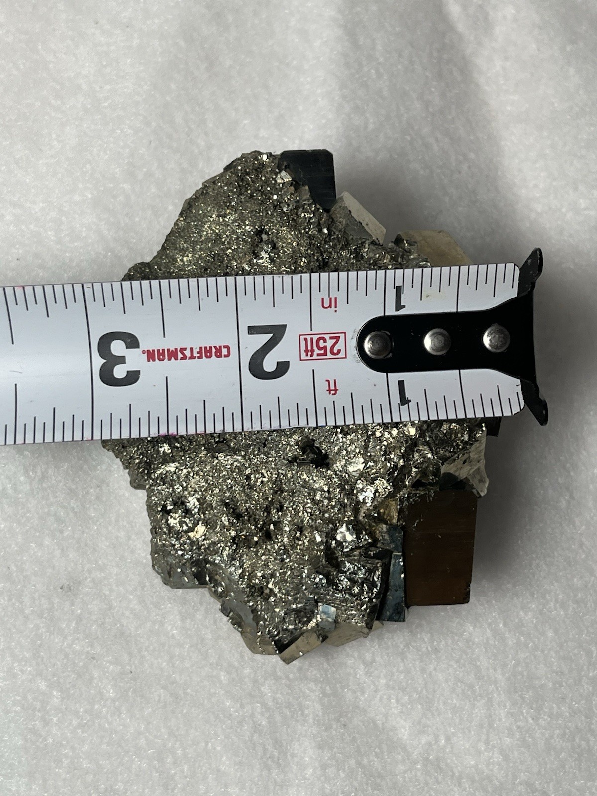 Natural Pyrite Crystal Cluster 3.5” x 3” 1.3 lb Metallic Mineral Specimen 580g
