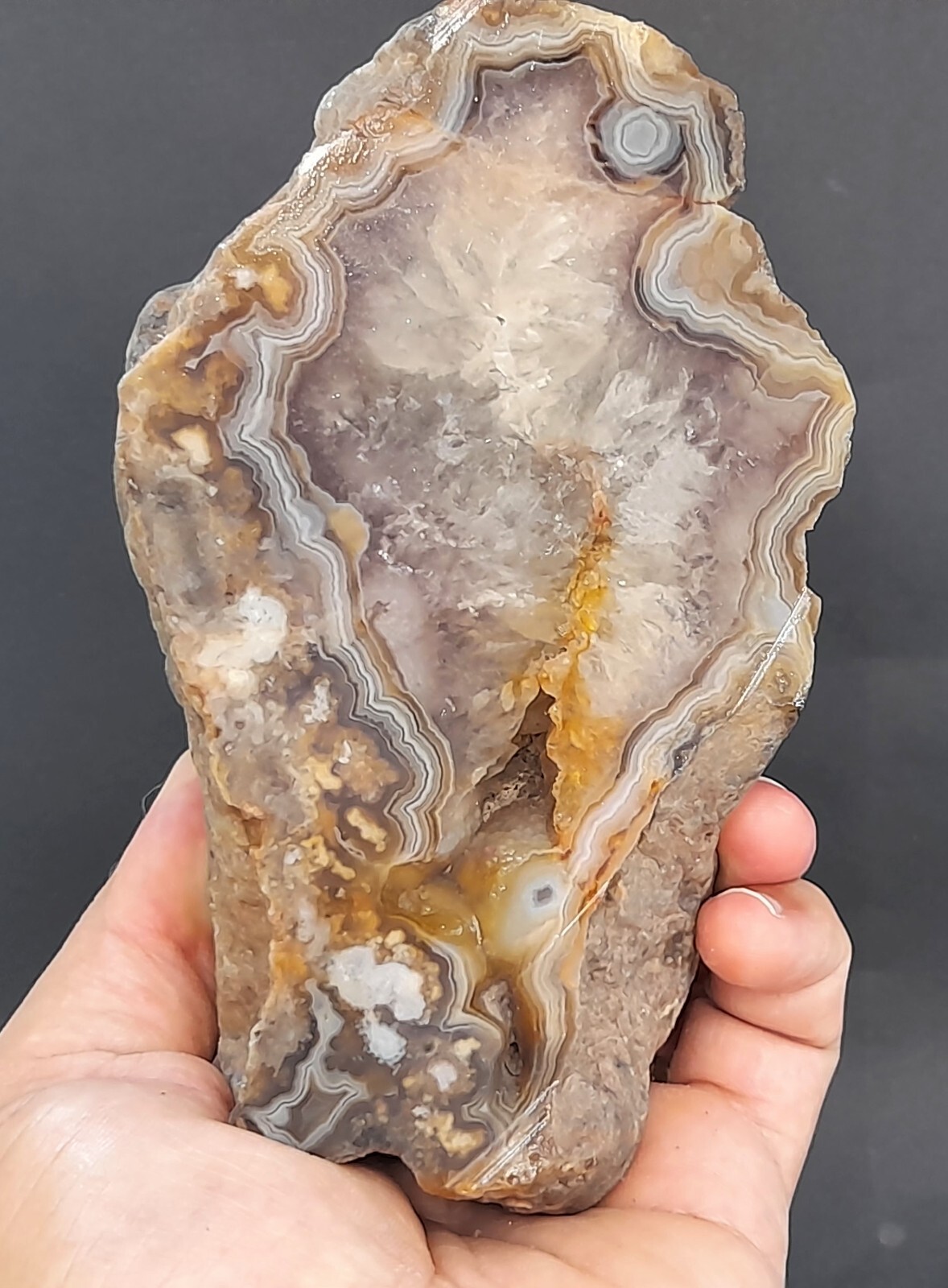 1650g/3.64 lb turkish banded quartz agate stone, customs duty included