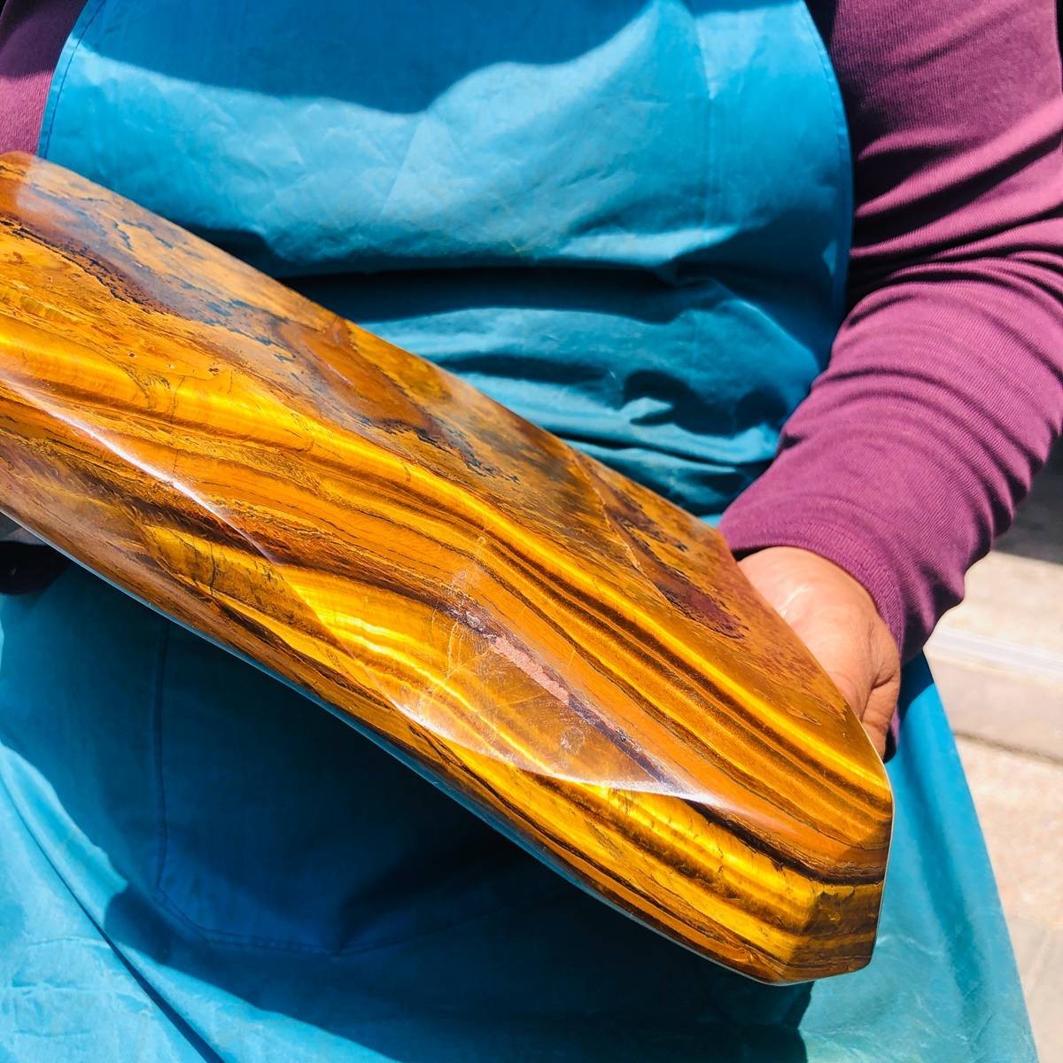 7.61 LB Natural Tiger Eye Polished Specimen Home Decor Raw Healing Stone 5359