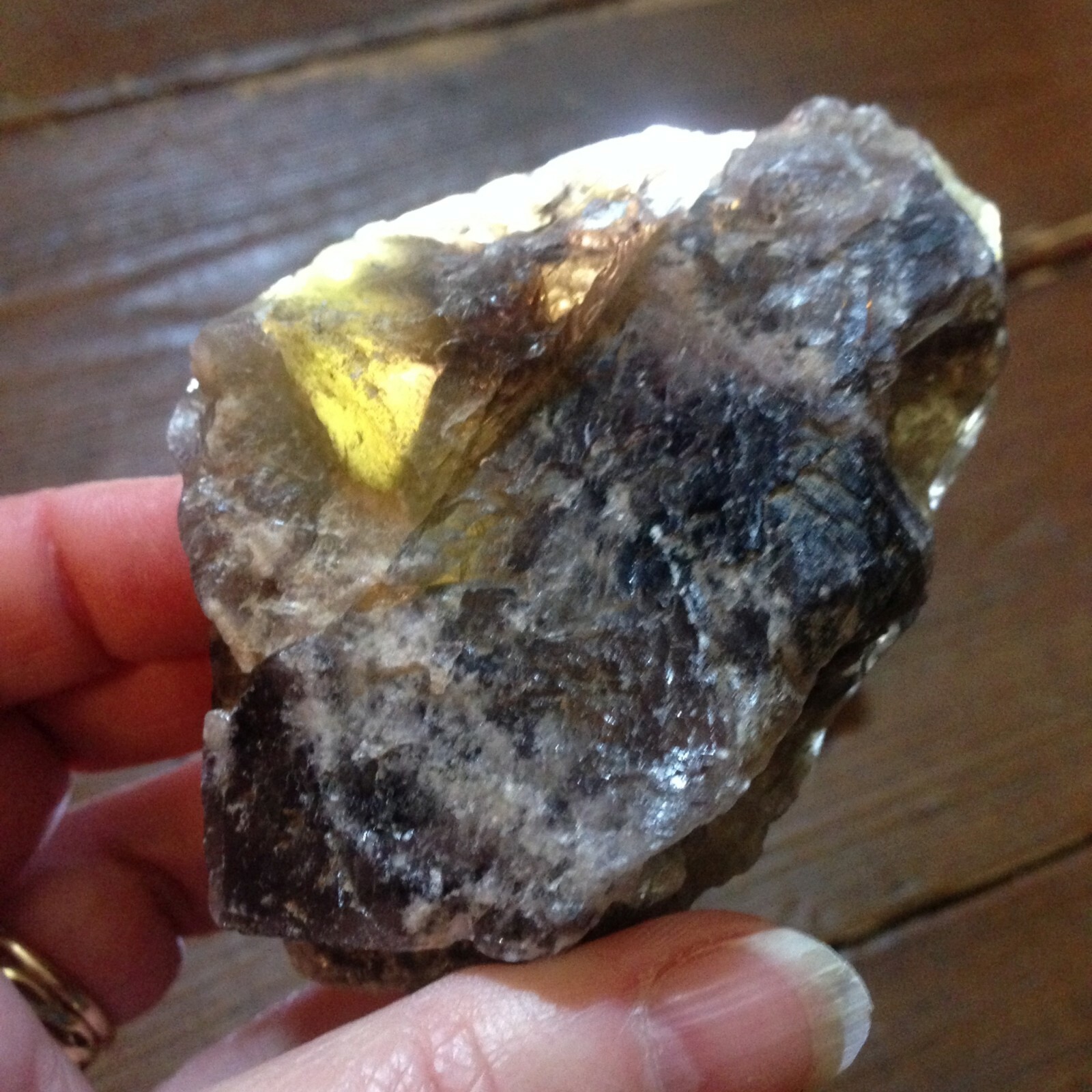 Fluorite Crystal Rough Specimen Purple Yellow North UK ex J Shaw 356g 9x7x6cm