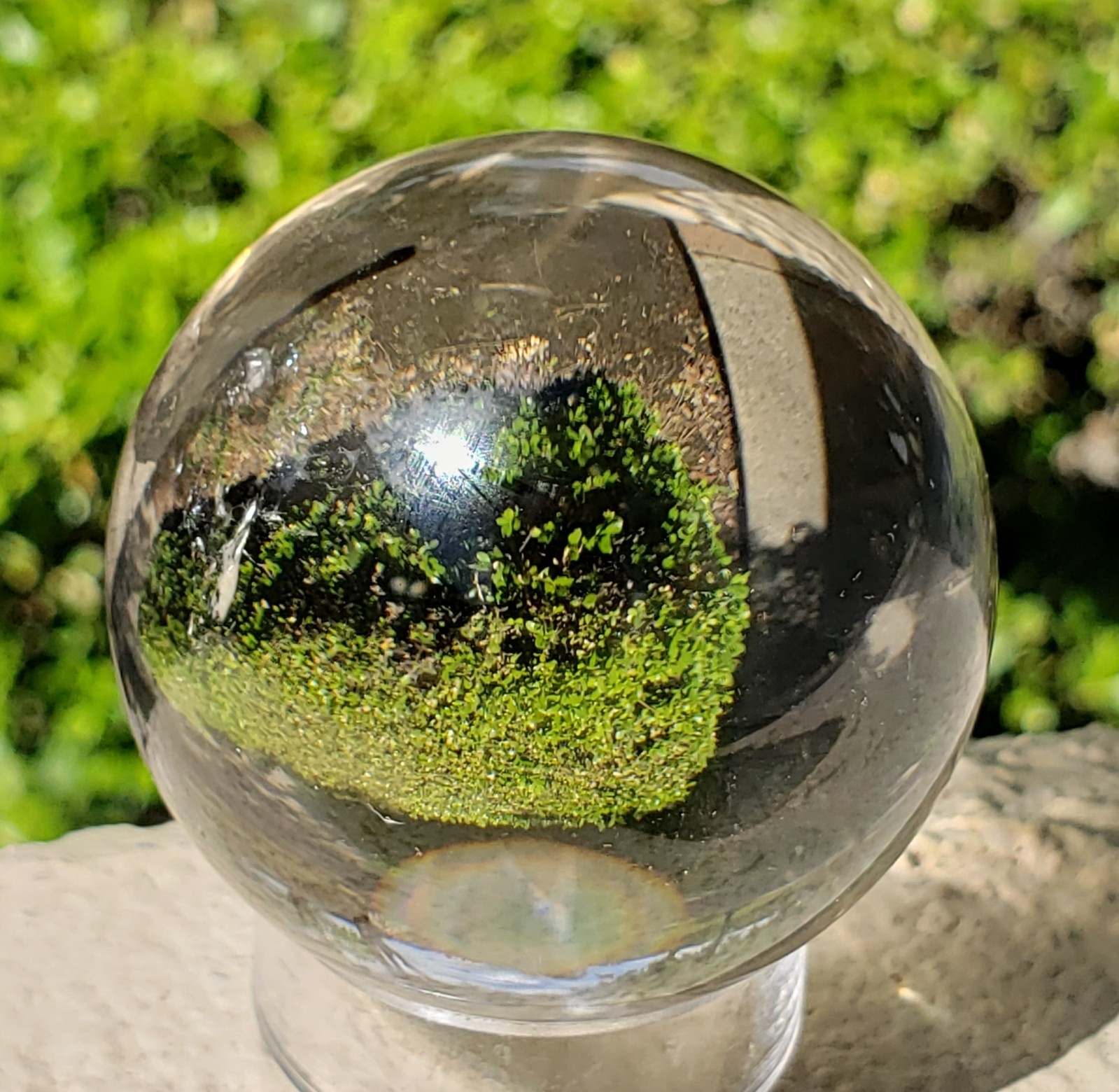 1.85″ Natural Clear Quartz Sphere Orb Ball Rainbows, 148g or 5.2 oz