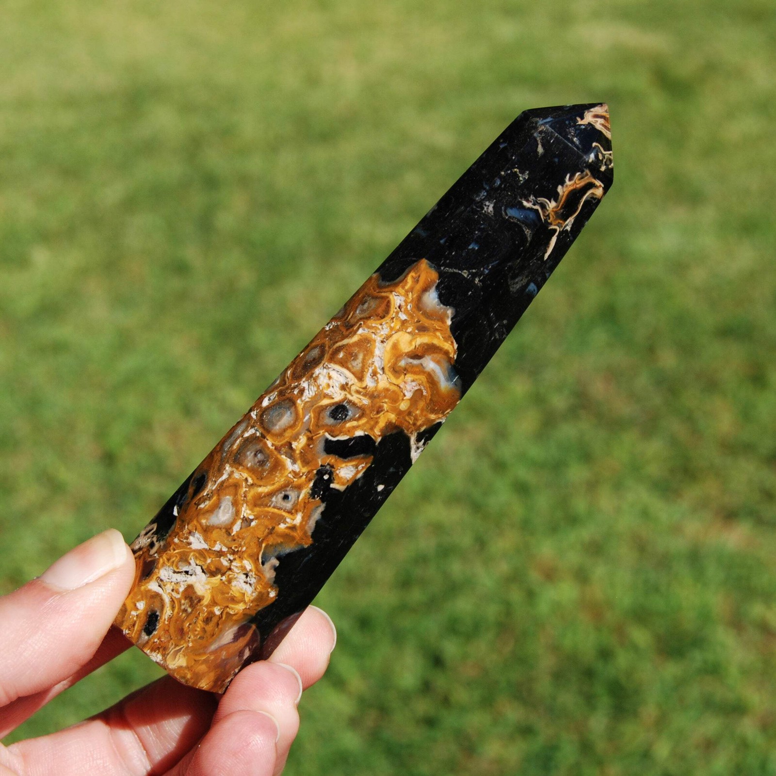 4.7″ Fossilized Palm Root Crystal Tower, Indonesia