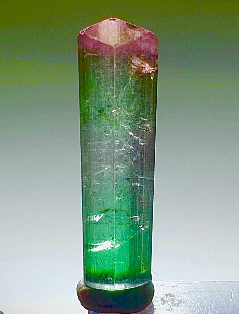 Bi-Color Transparent Lipstick Tourmaline Crystal Natural Raw Rough Specimen