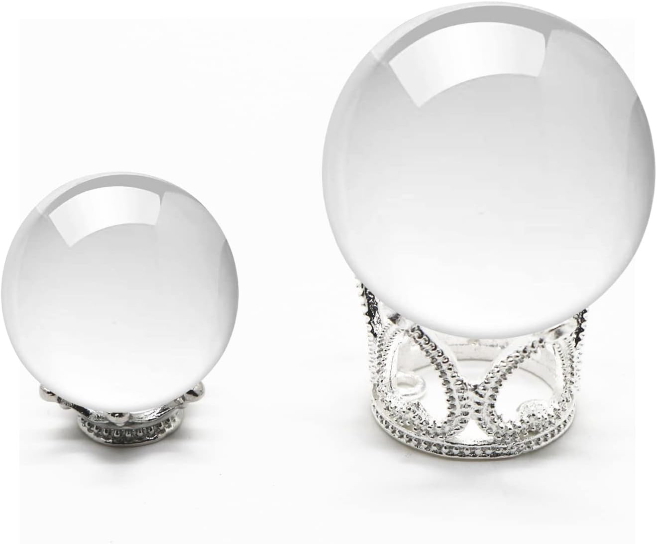 20PCS 2 Sizes Metal Sphere Stands Globe Stone Holders Crystal Ball Displays Lens