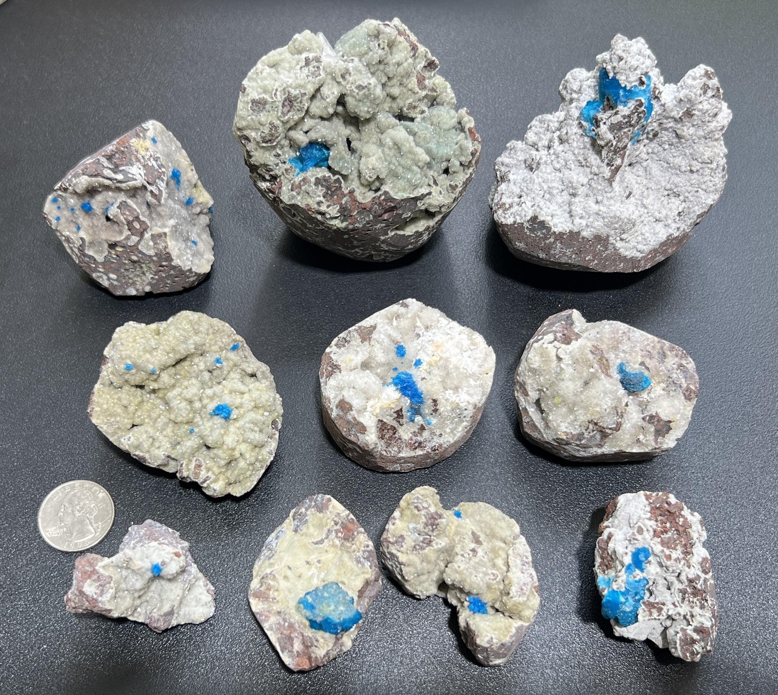 Cavansite Crystal Specimen Vanadium In Rough Matrix Natural India Mineral