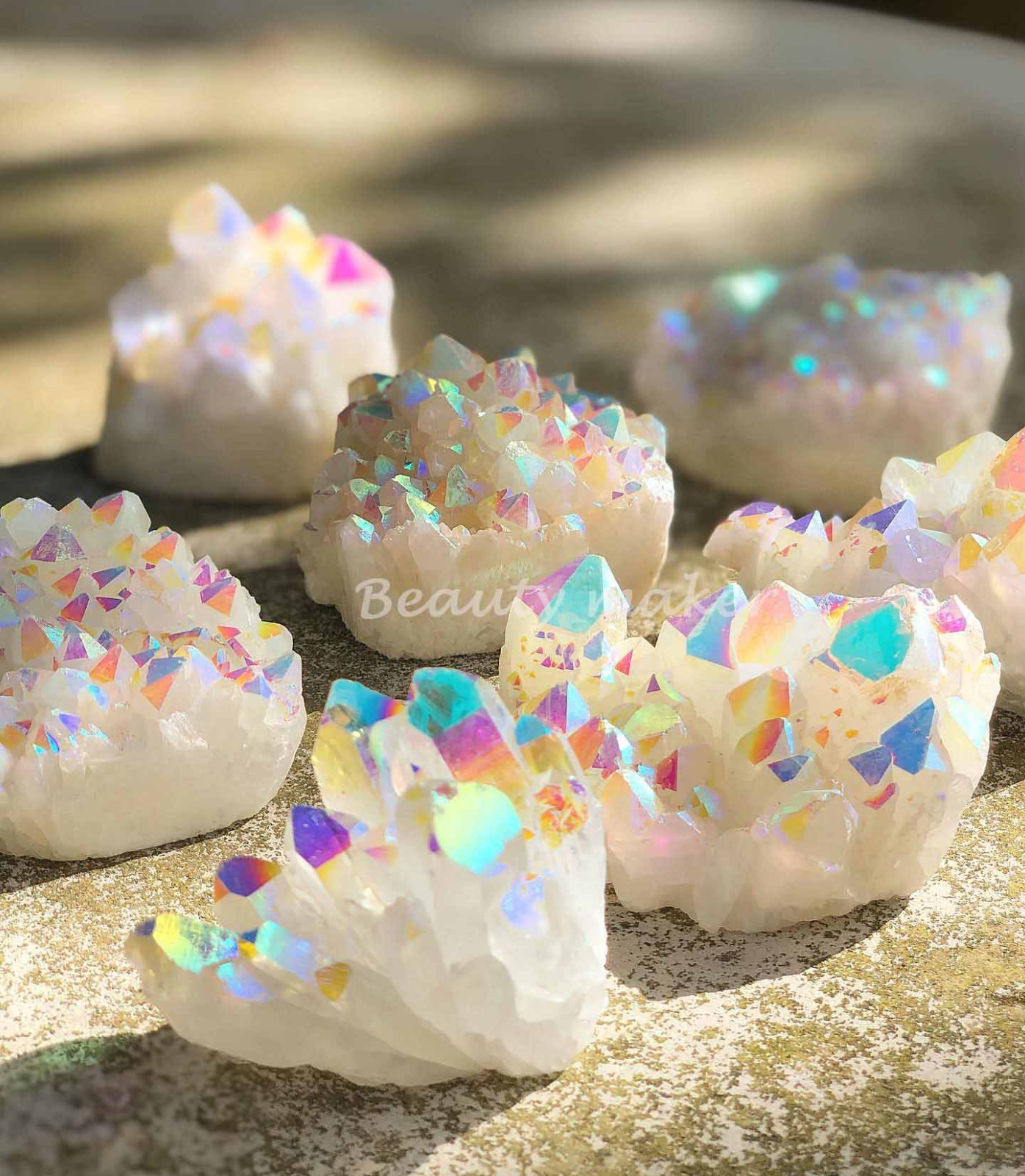 Natural Rainbow Quartz Cluster Angel Aura Quartz Crystal Cluster Home Decor