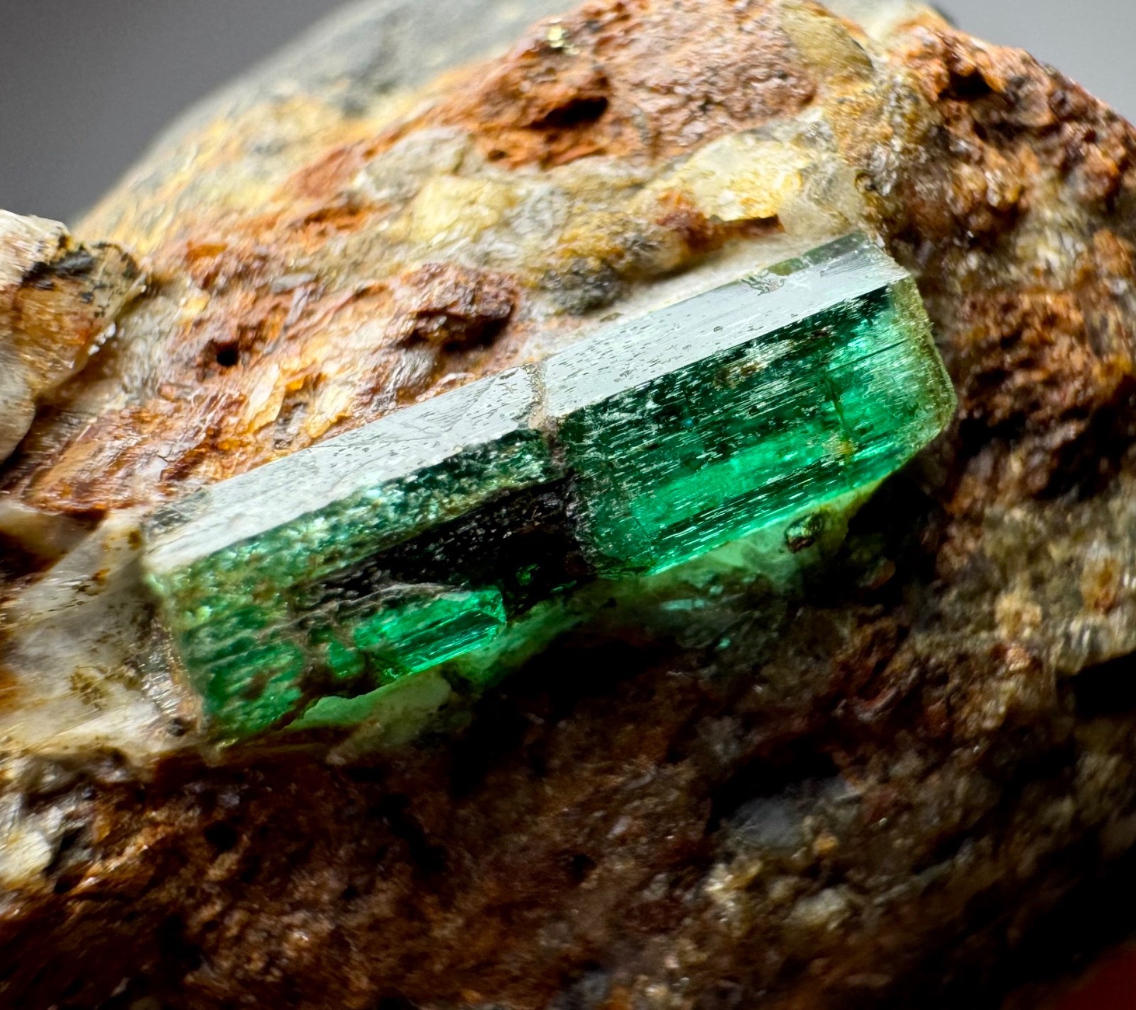 252 Ct Natural Transparent Emerald Crystal On Matrix From Panjshir Afghanistan
