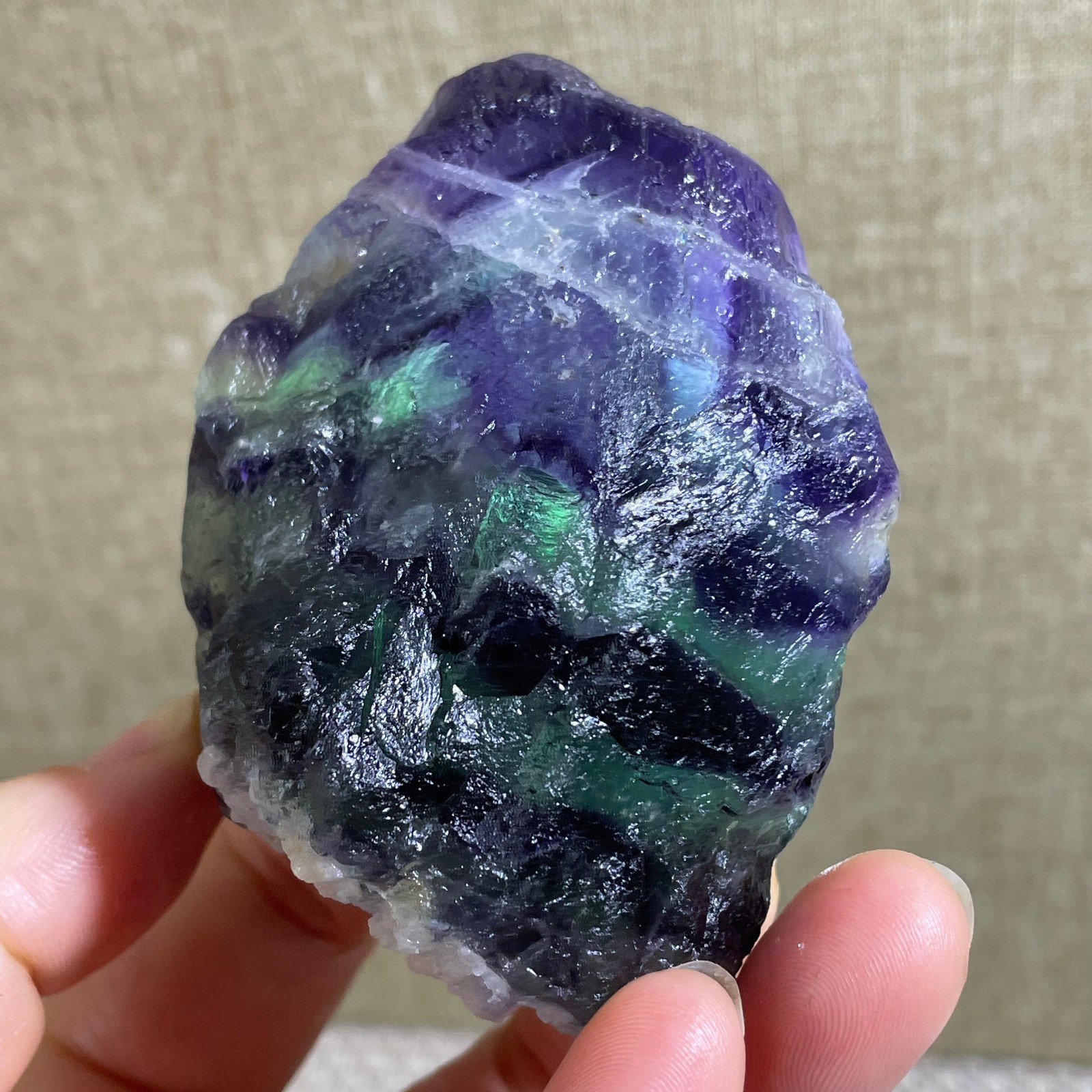271g Beautiful Rainbow Fluorite Rough Ore Specimen #526