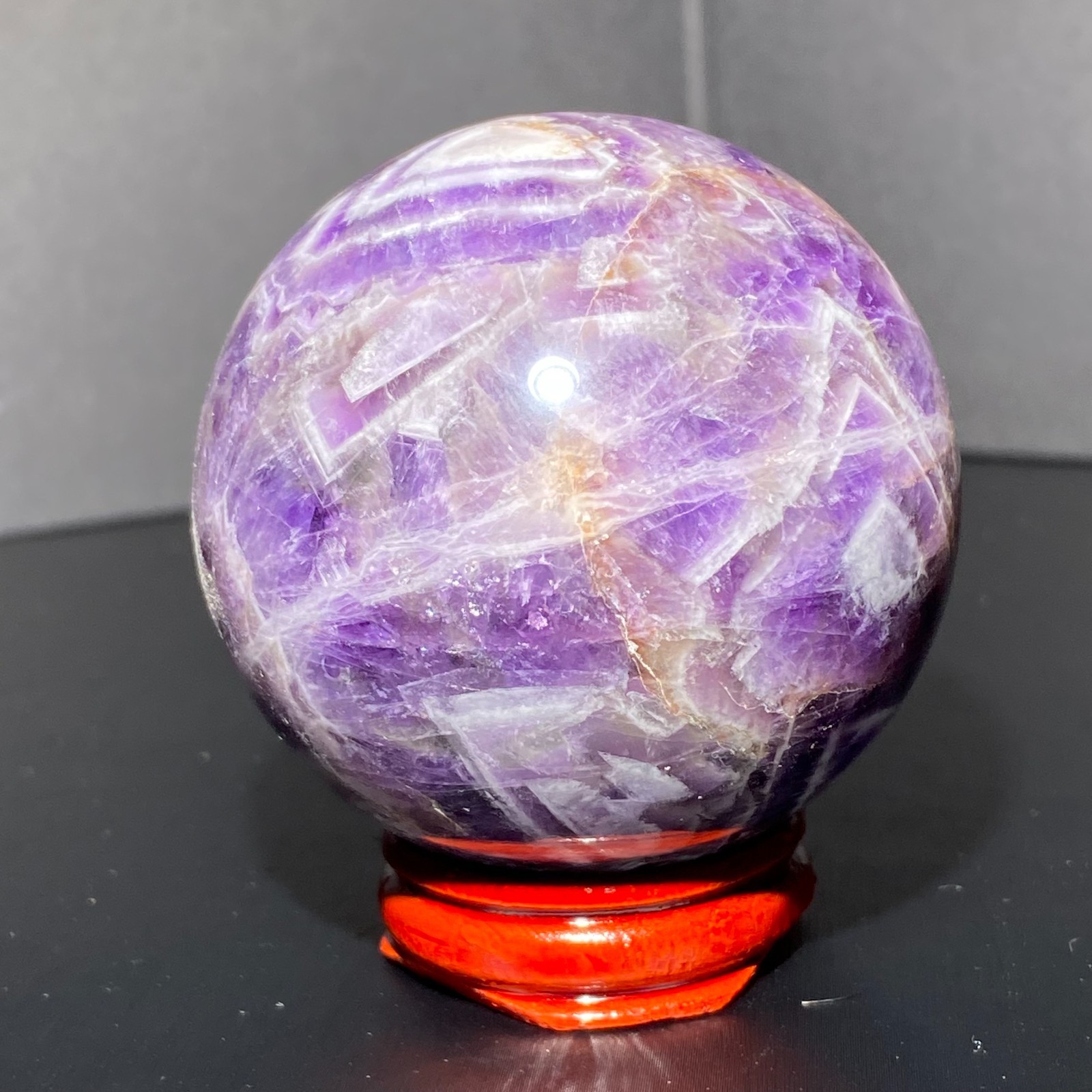 290G Natural Dreamy Amethyst ball Quartz crystal Sphere Crystal Reiki Healing