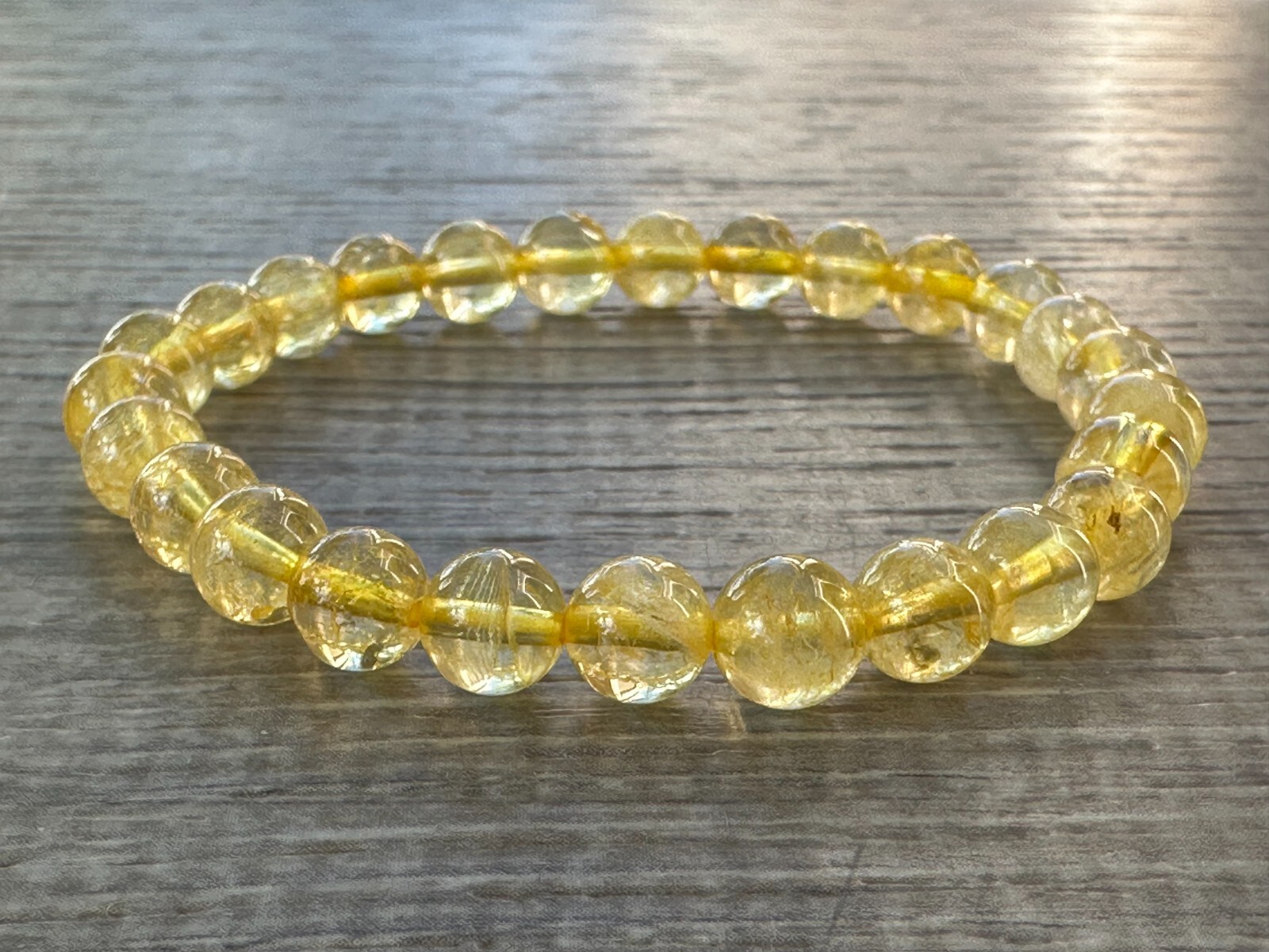 Grade A++ Citrine Crystal Bead Bracelet 6-7mm, Citrine Crystal Gemstone Bracelet