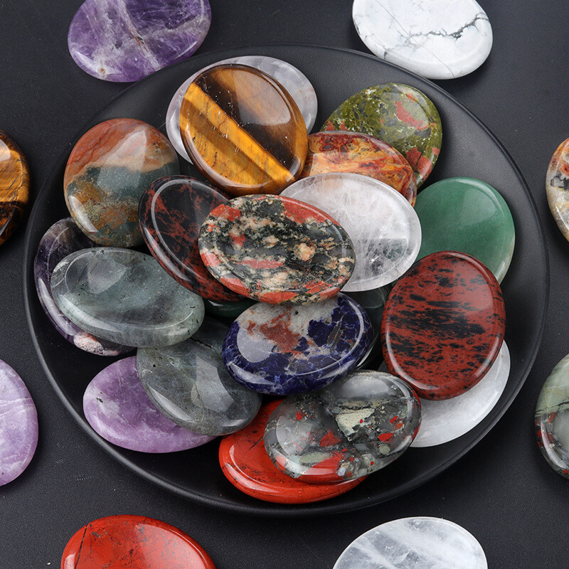 Natural Crystal Worry Stone: Choose Gemstone (Crystal Healing Pocket Stone)