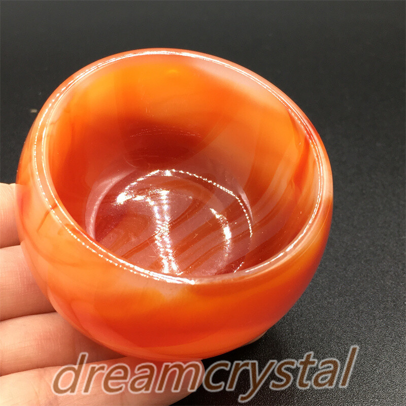 2.5″ Art carnelian bowl Agate Bowl Agate Cup Ashtray Synthetic Crystal 1PC