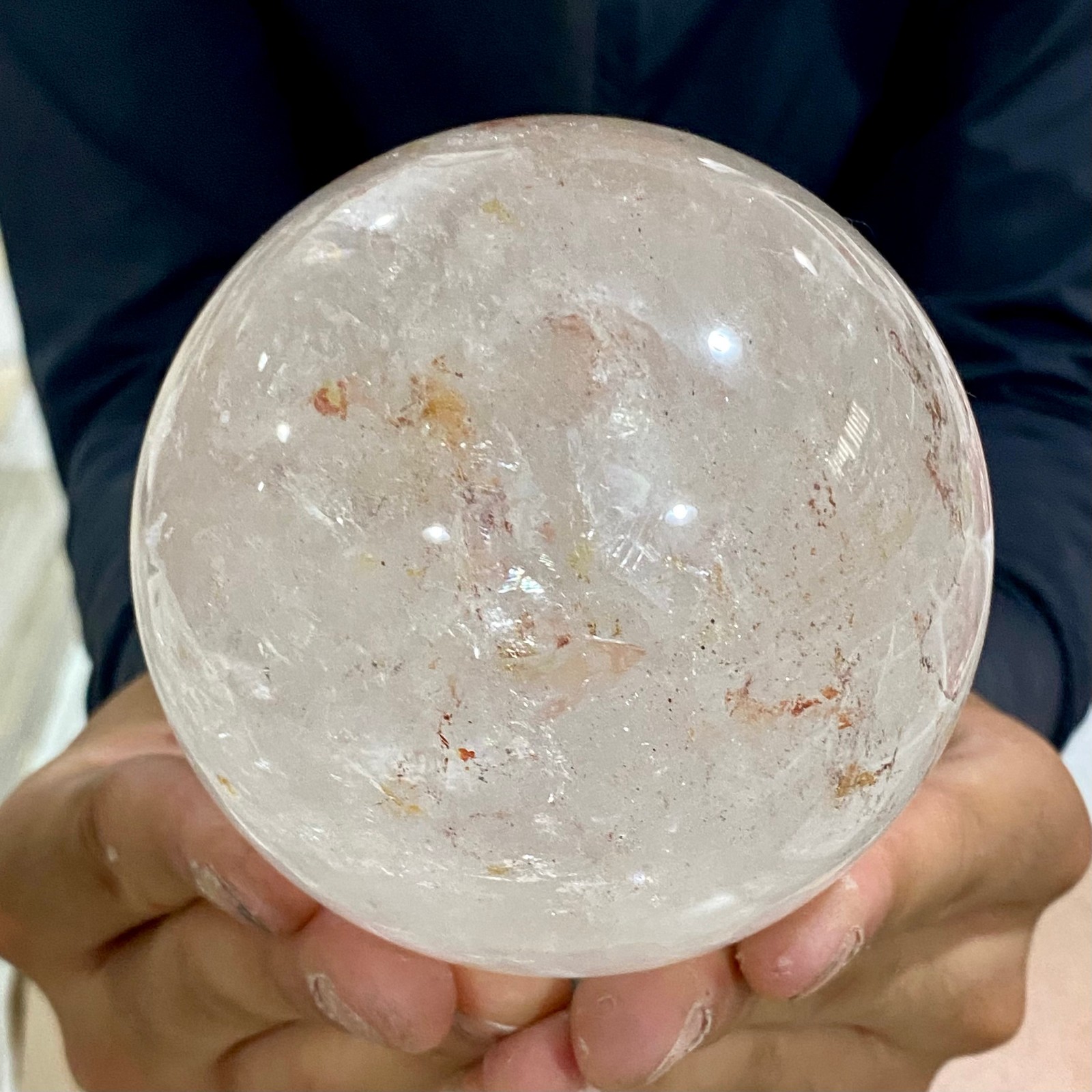 2.42LB Natural clear quartz sphere quartz crystal ball reiki Energy healing